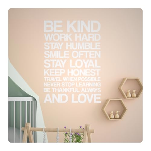 Be Kind Work Hard Motivierend Inspirierend Wandtattoo Aufkleber Zitat Wohndeko - Bild 2 von 3
