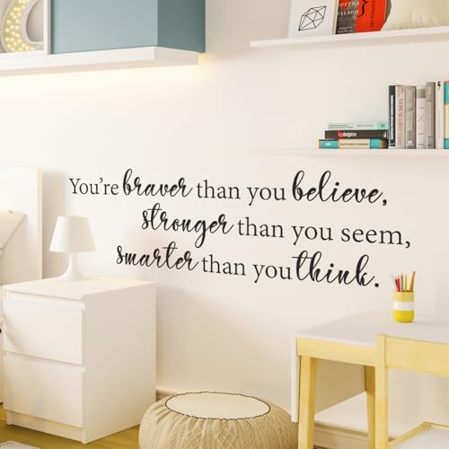 You're Braver Motivational Inspirational Wall Decal Sticker Quote Home Decor - Bild 2 von 3