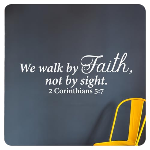 We Walk by Faith Bible Verse Religious Scripture Wall Decal Sticker Quote Decor