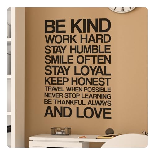 Be Kind Work Hard Motivierend Inspirierend Wandtattoo Aufkleber Zitat Wohndeko - Bild 3 von 3