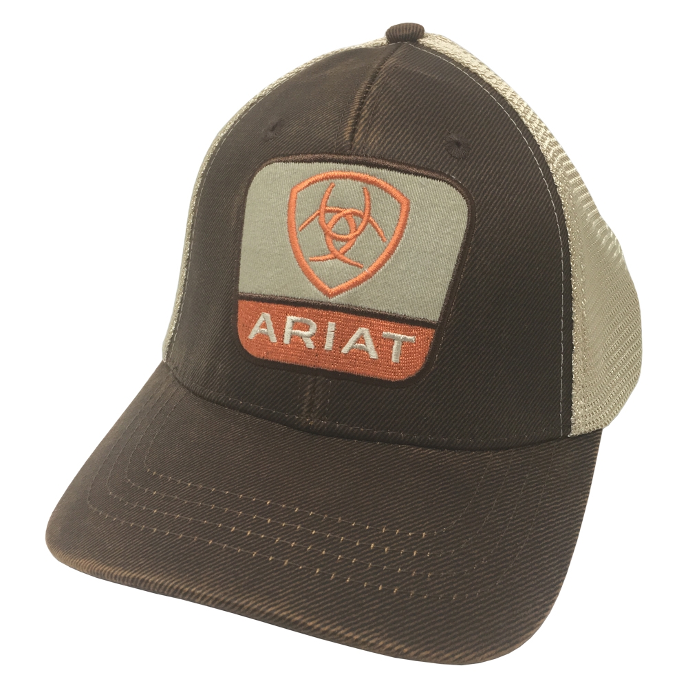 Ariat Brand Logo Patch Brown/Tan/Orange Snapback Hat 1516702
