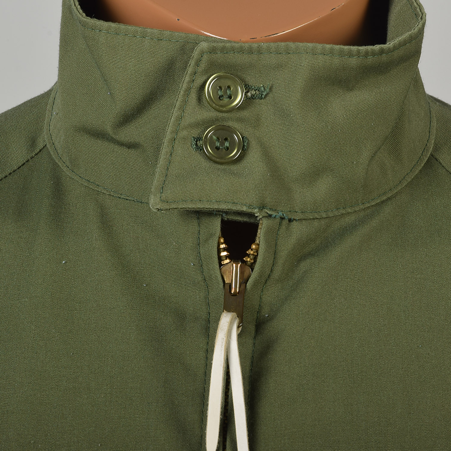 Large 1960s Green Zip Up Jacket Elastic Waist Stand Collar | eBay