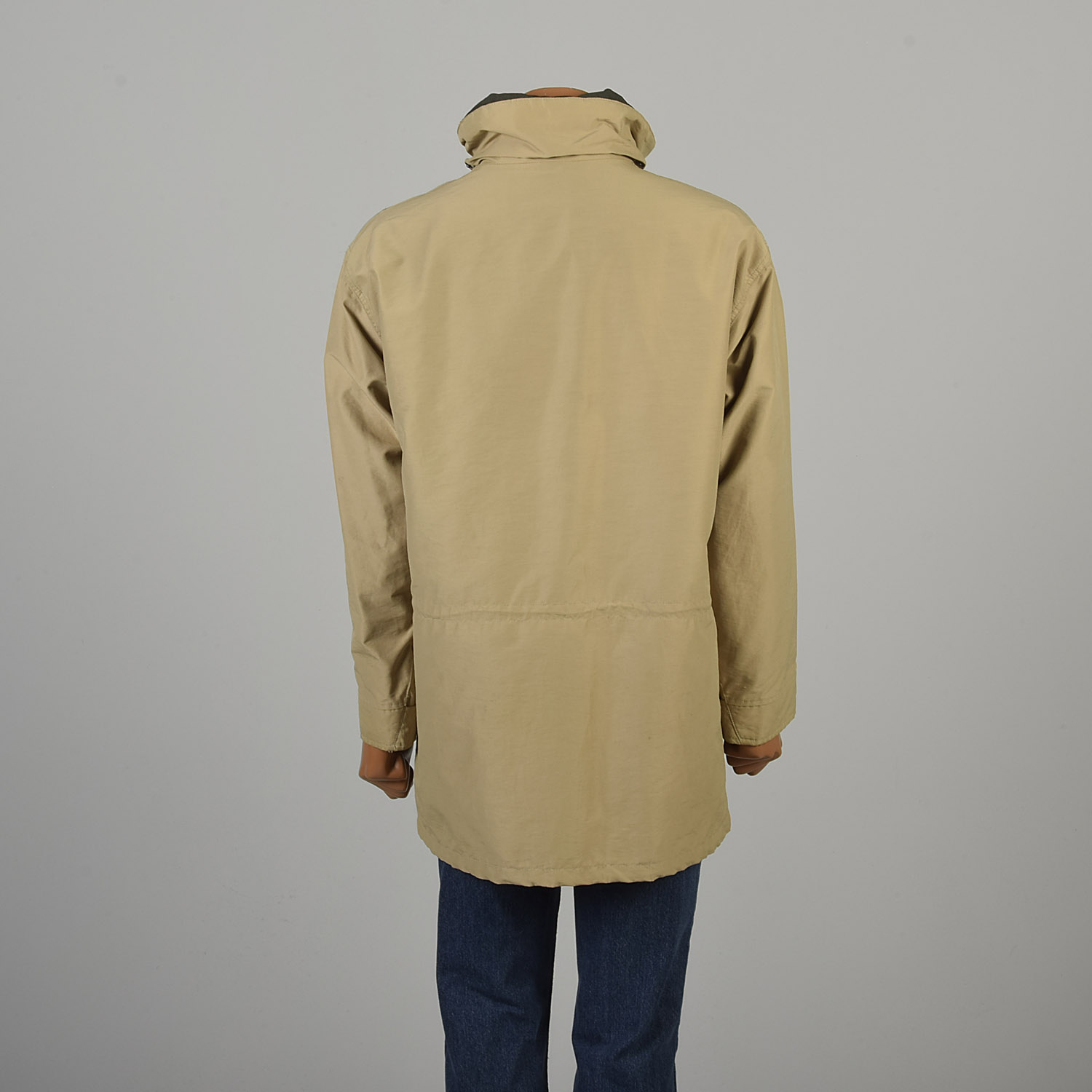 Large 2000s Classic Woolrich Parka Tan Plaid Lining with Removable