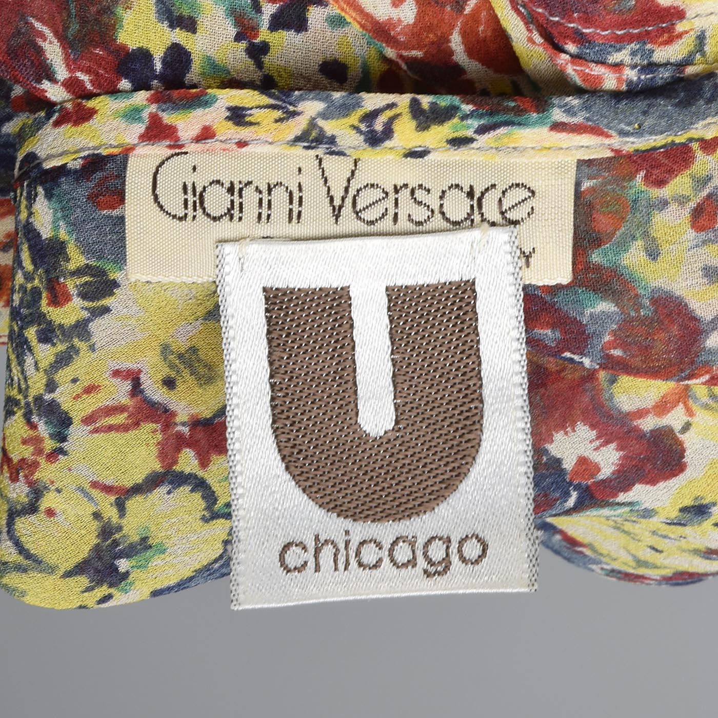 Rare Gianni Versace 1980s Sexy Sheer Top Silk Blouse Loose Floral