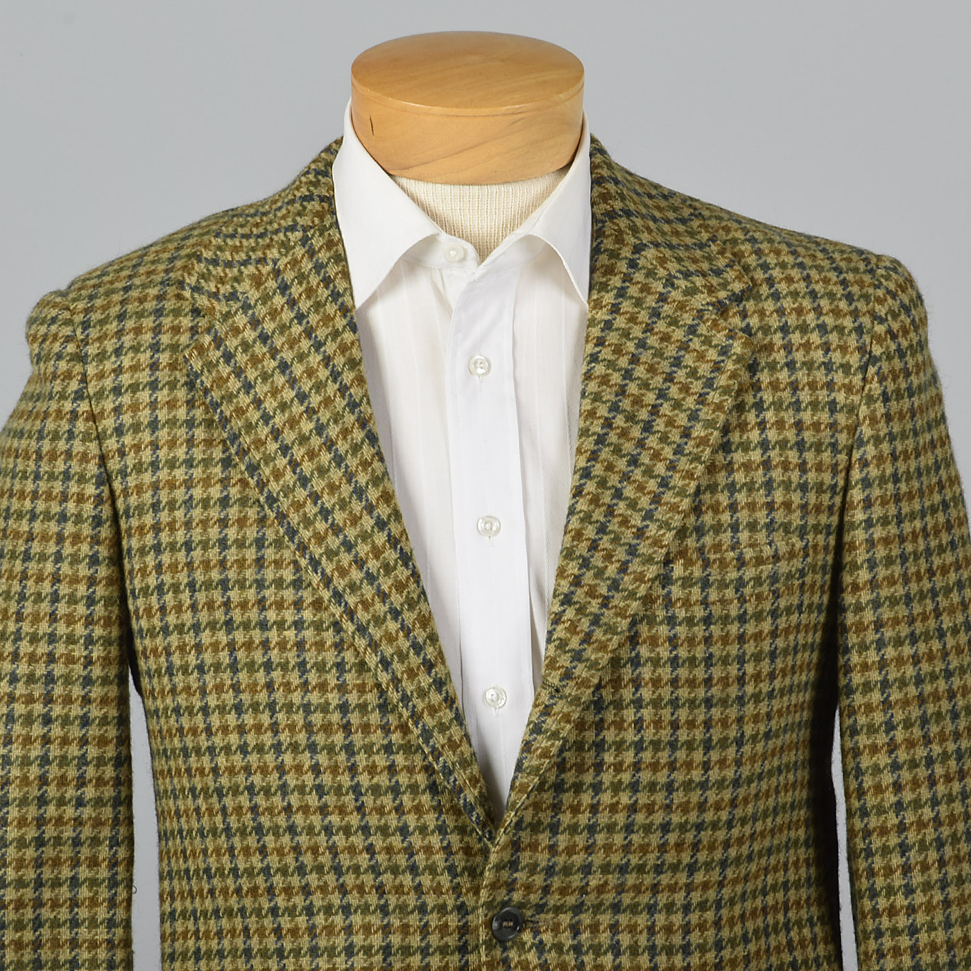 39S 1960s Mens Tweed Jacket Gold Houndstooth Two Button Front Pockets 60s VTG | eBay