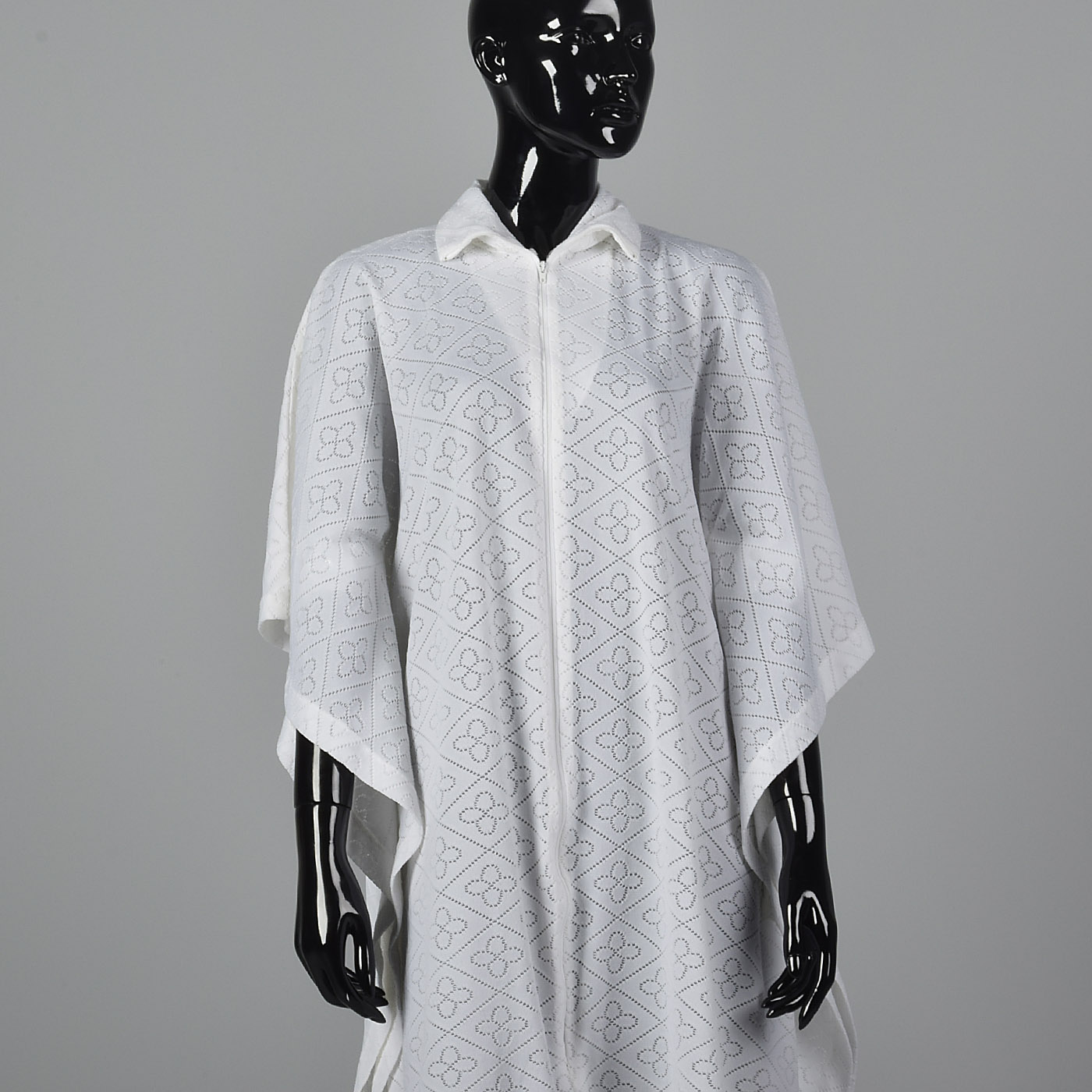 One Size 1970s Boho White Kaftan VTG Summer Bohemian ...