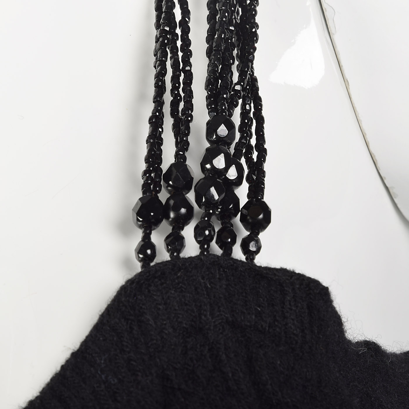 XS 1990s Armani Collezioni Knit Top Black Tank VTG Beaded Straps