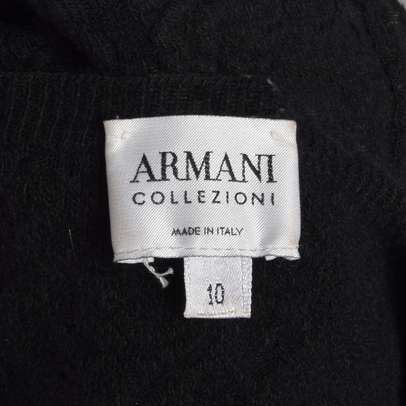 XS 1990s Armani Collezioni Knit Top Black Tank VTG Beaded Straps