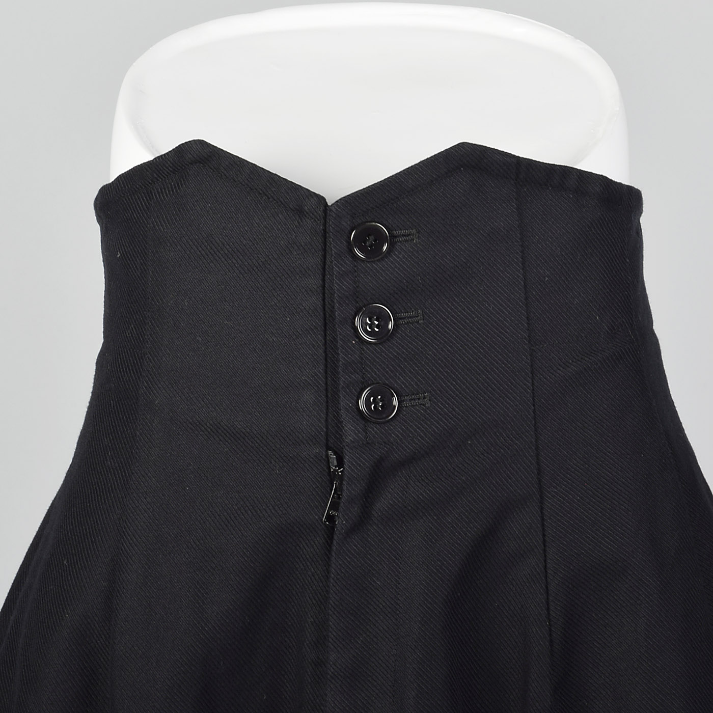 M 2000s Limi Feu Yohji Yamamoto Black Cotton High Waist