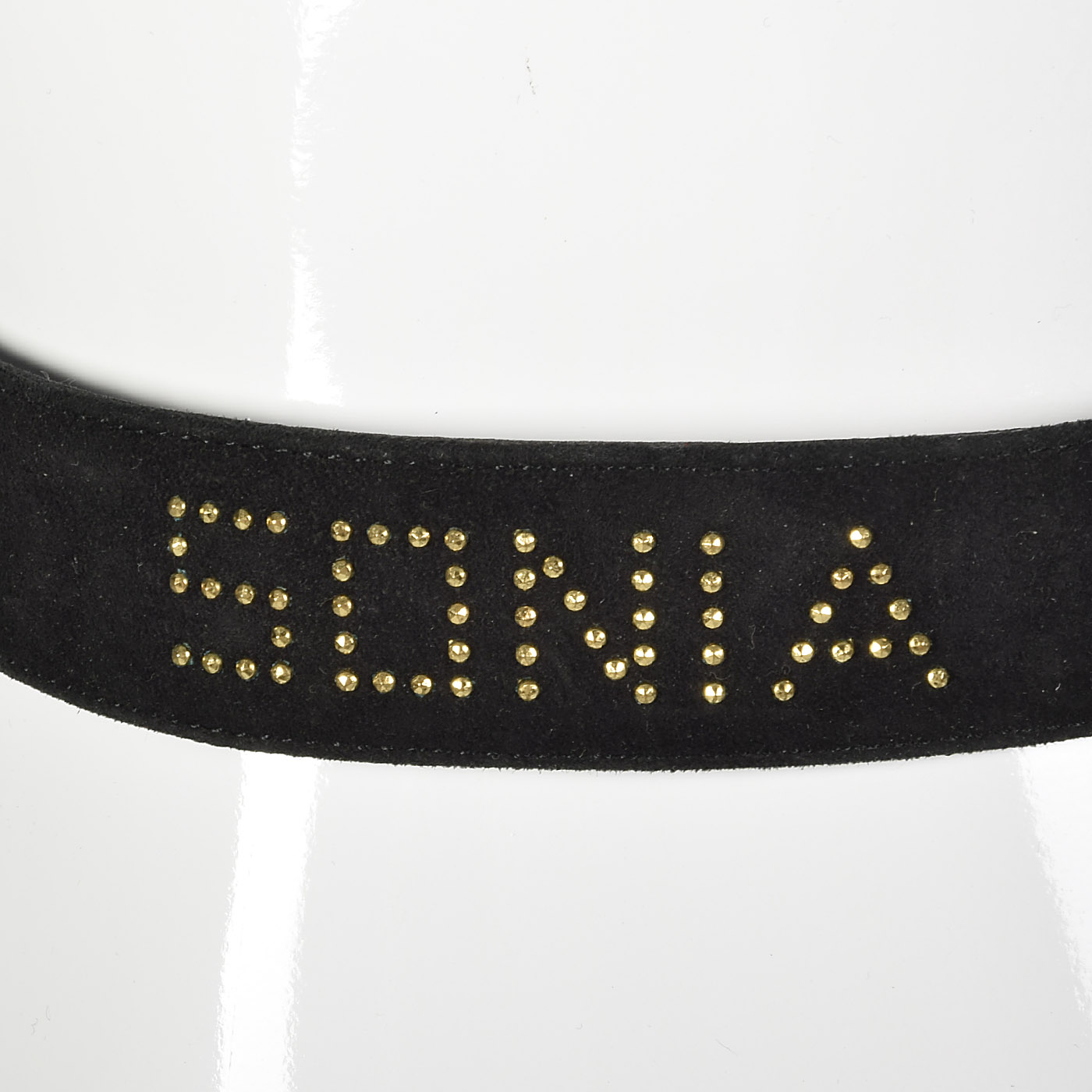Small 1990s Sonia Rykiel Studded Leather Belt Black Suede 