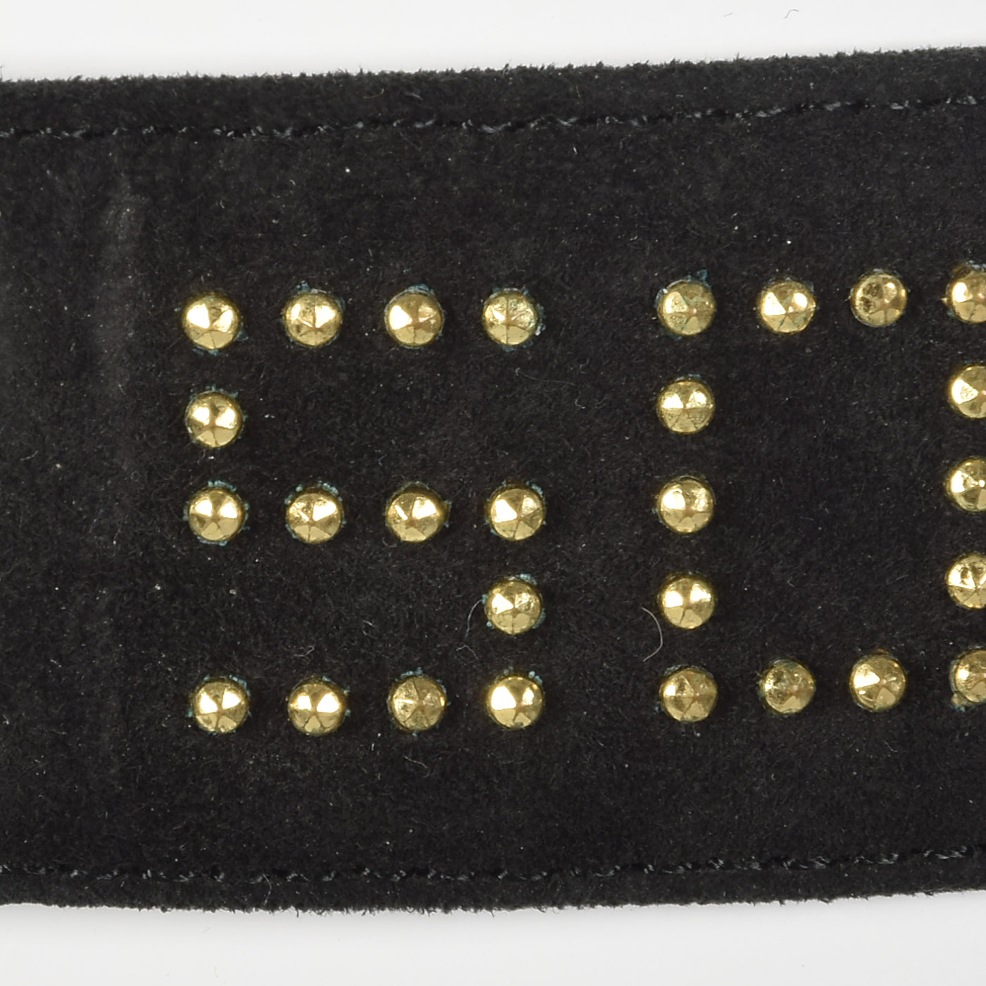 Small 1990s Sonia Rykiel Studded Leather Belt Black Suede  display picture 2