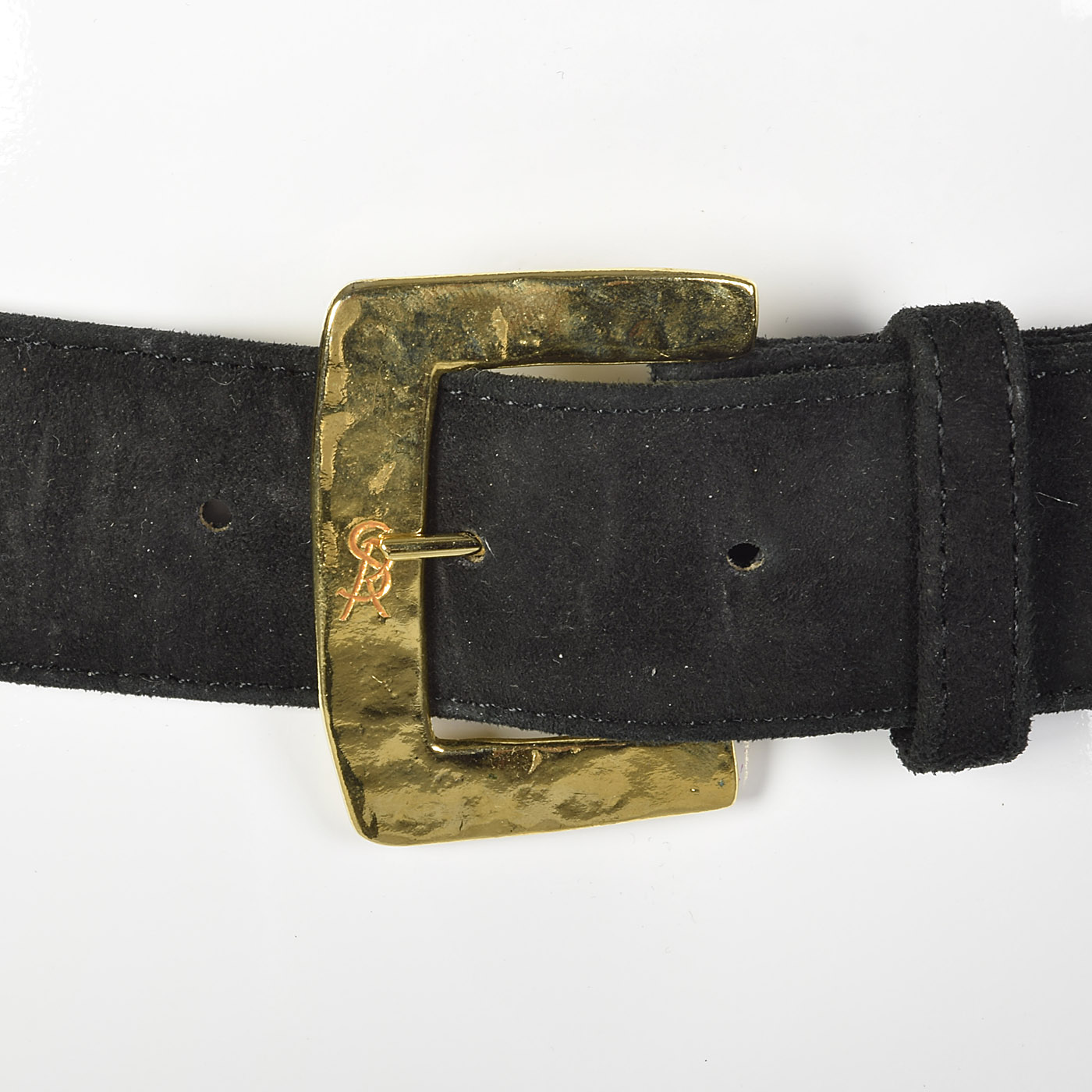 Small 1990s Sonia Rykiel Studded Leather Belt Black Suede  display picture 3