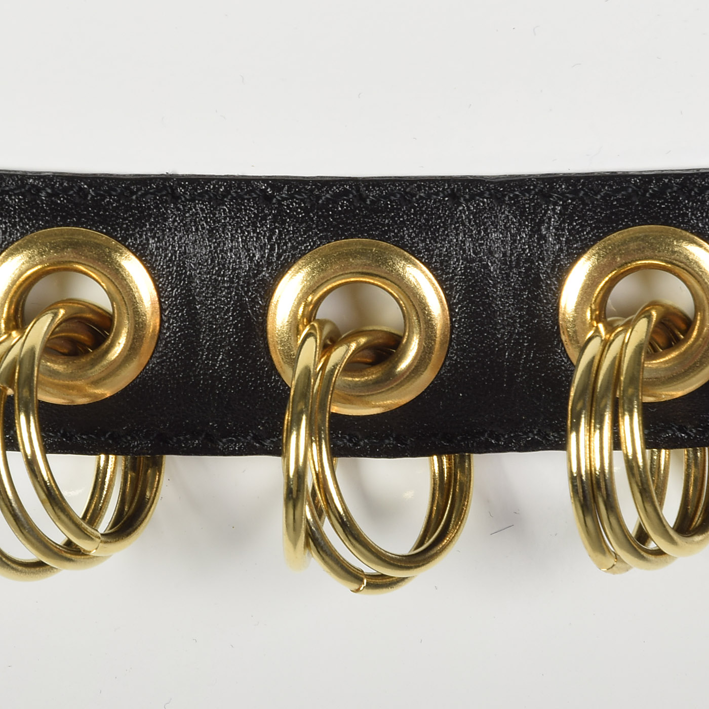 XXL 1990s Yves Saint Laurent Rive Gauche Black Leather Belt VTG