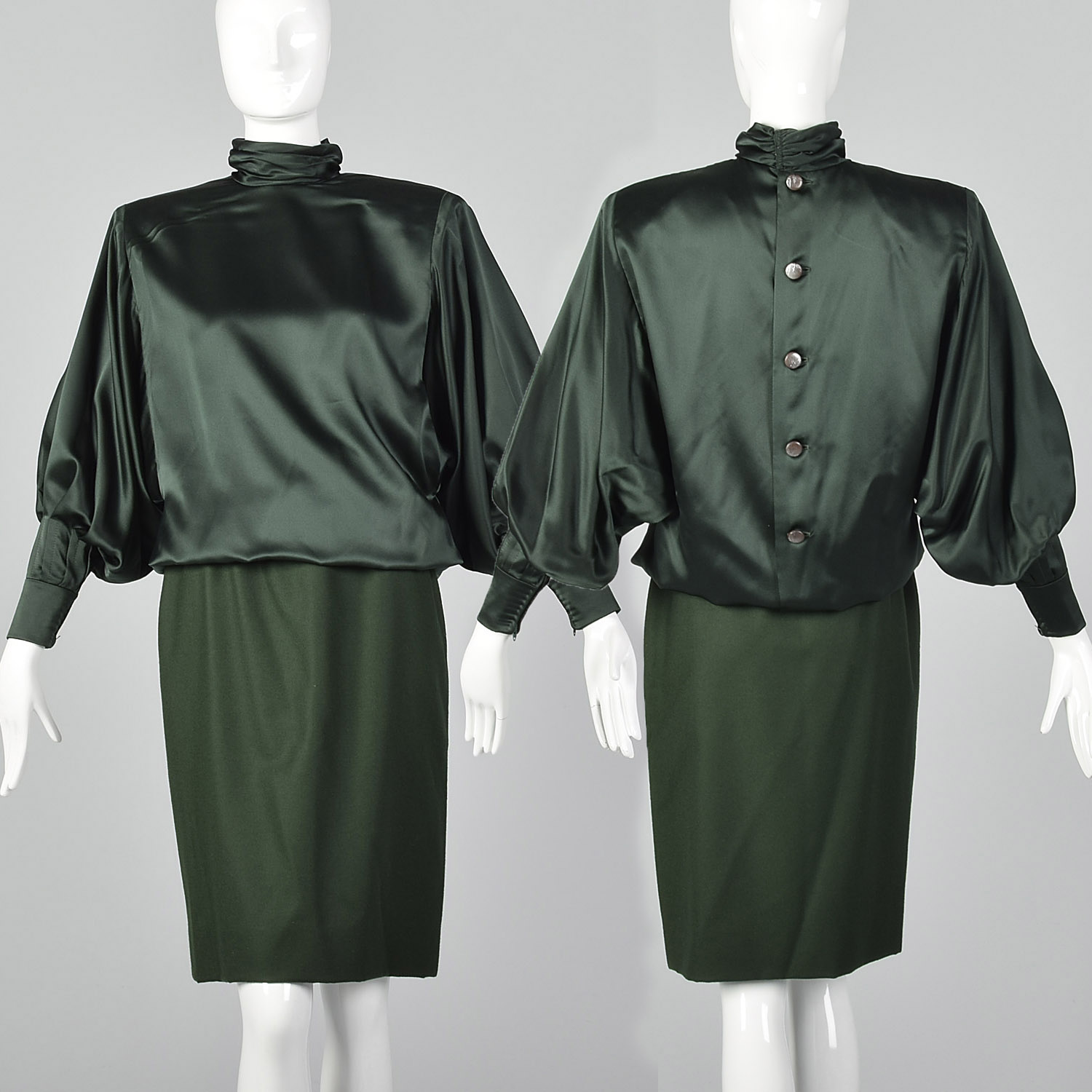 Medium Shiny 80s Shirt 80s Color Block Blouse 80s Bat Wing Sleeves Vintage Color Block Top 90s Satin Blouse
