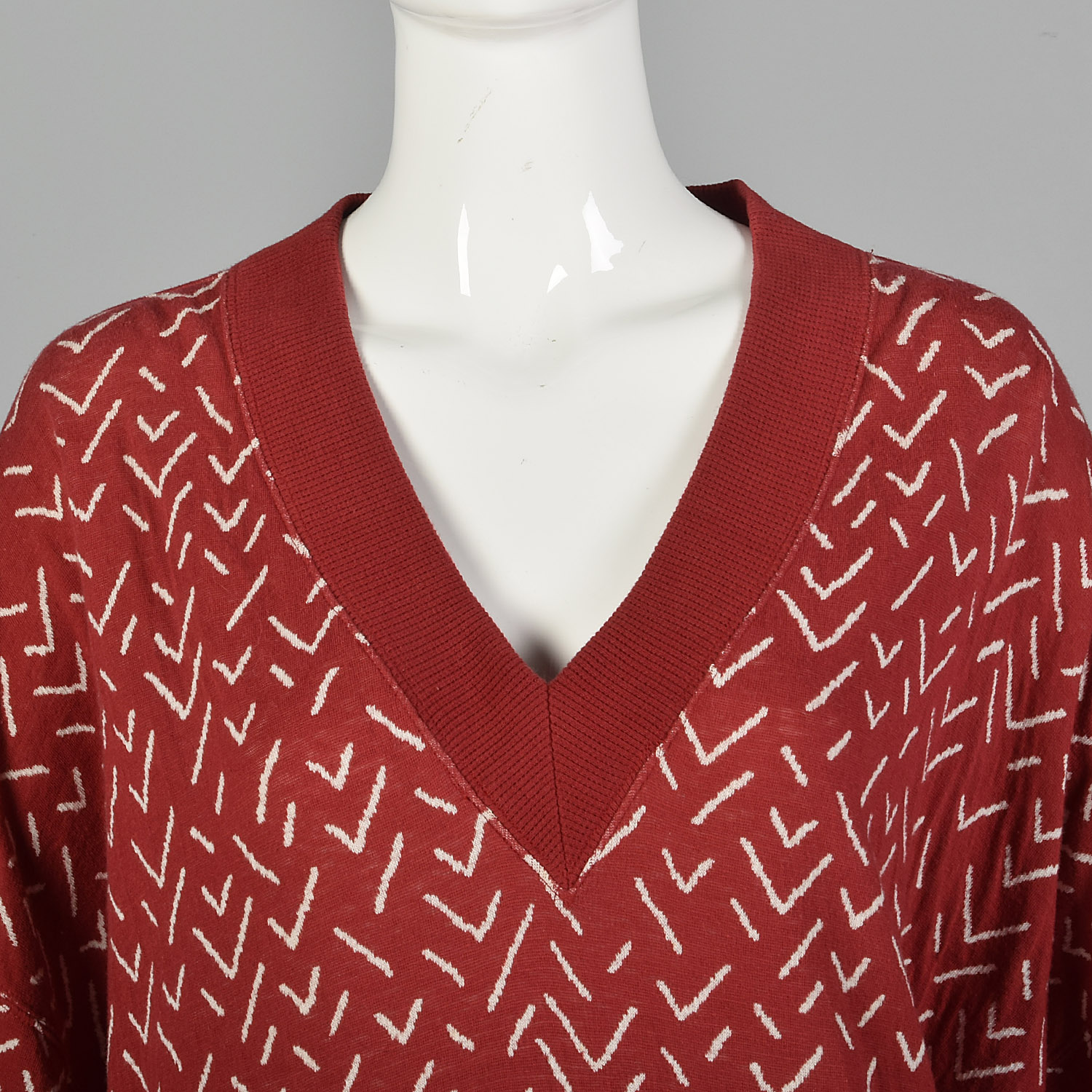 XXS Issey Miyake Plantation 1980s Red Cotton Top and Pencil Skirt