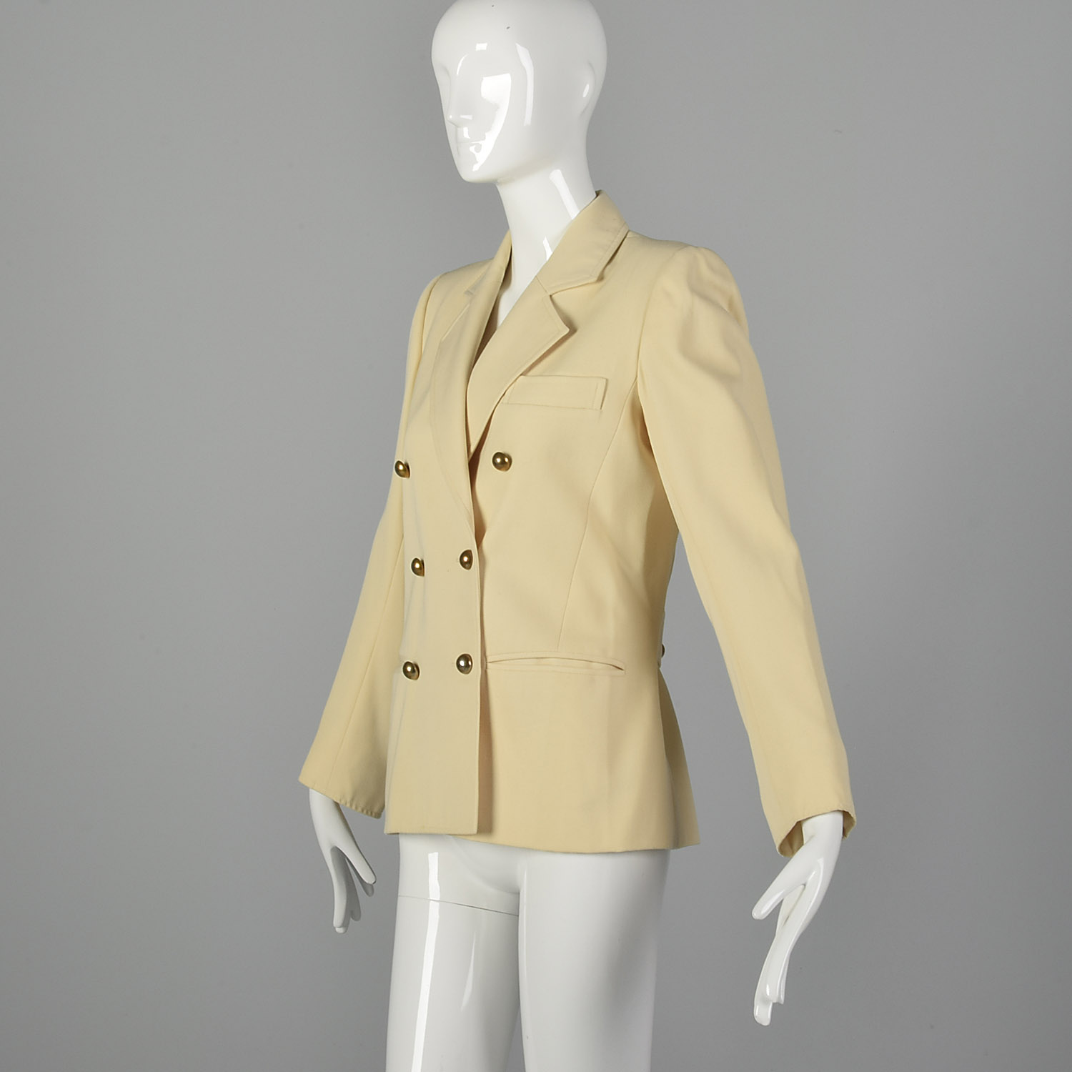 S Yves Saint Laurent Rive Gauche Cream Jacket 1960s Wool Double Breasted 60s VTG | eBay