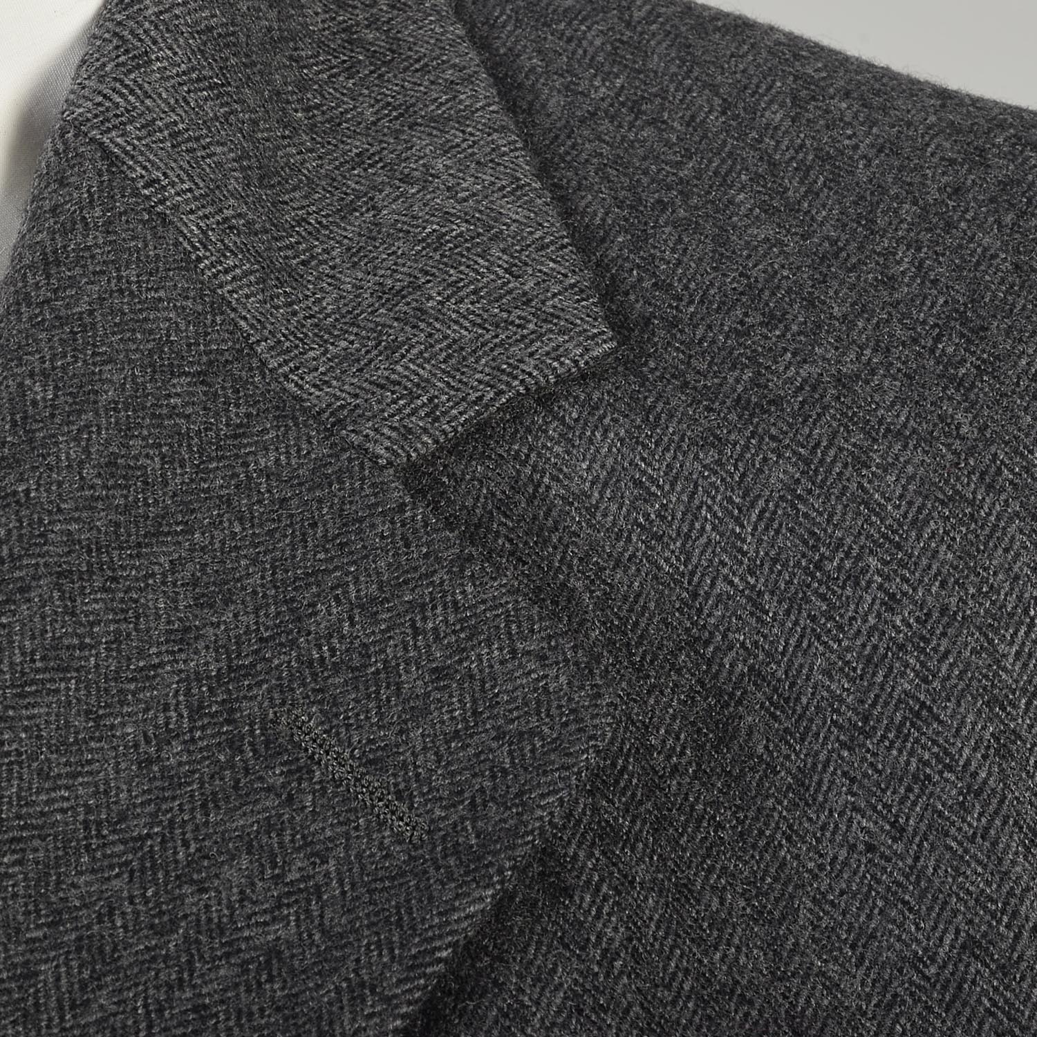 Large Vintage 1980s Winter Coat Charcoal Grey Wool