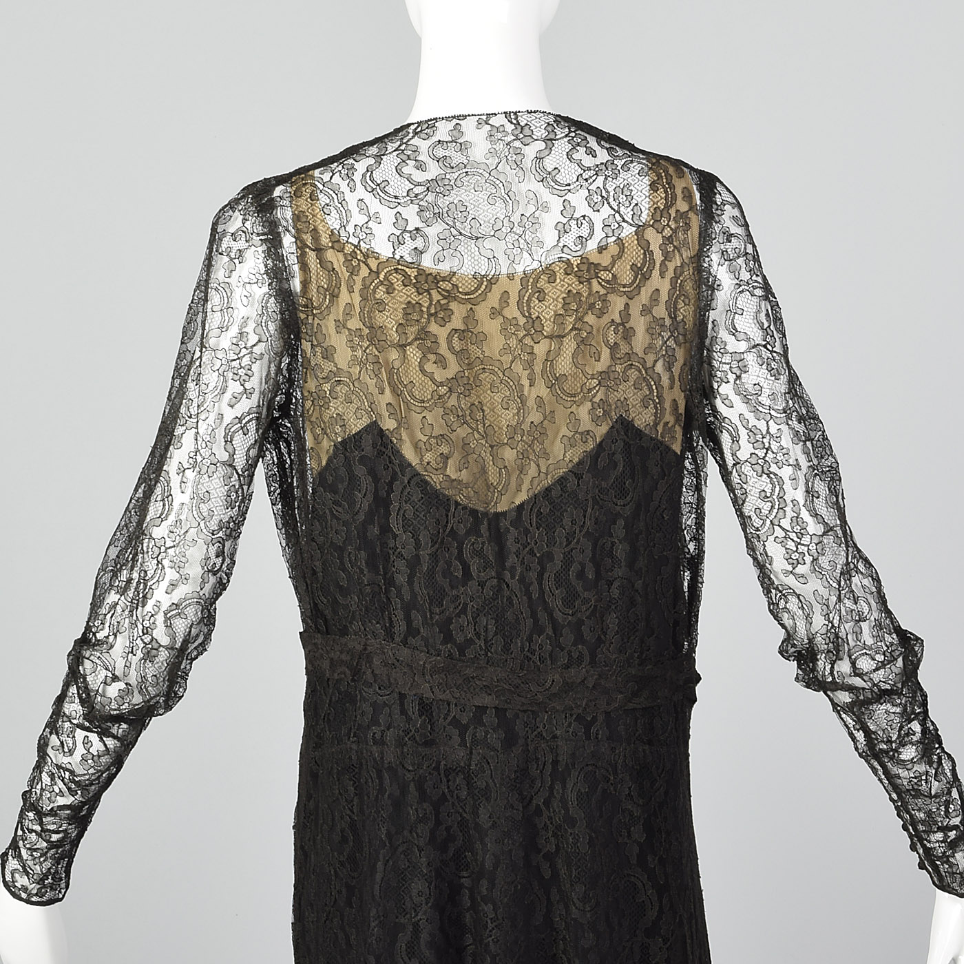 open lace back dress 1930s silk jacquard slip dress . 30s gown . size small to medium   bluefennel