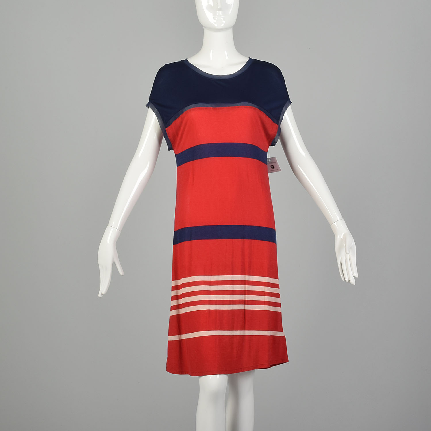 Small Jason Wu for Target Red Striped Dress Lightweight Casual Blue Jersey Shift