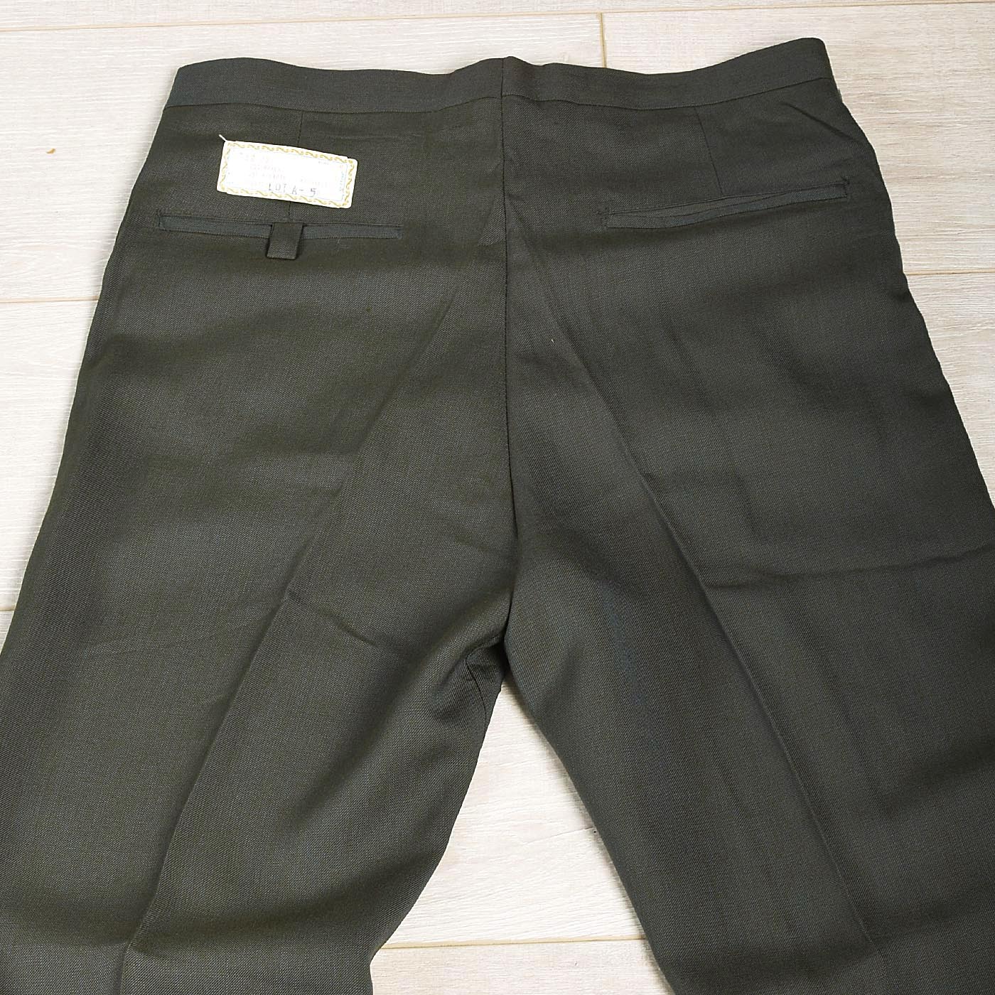 【60s】Vintage Wool Bespoke 1tuck Trousers 1900s/10s Distressed & Repaired Wool Trousers - Grey/Green