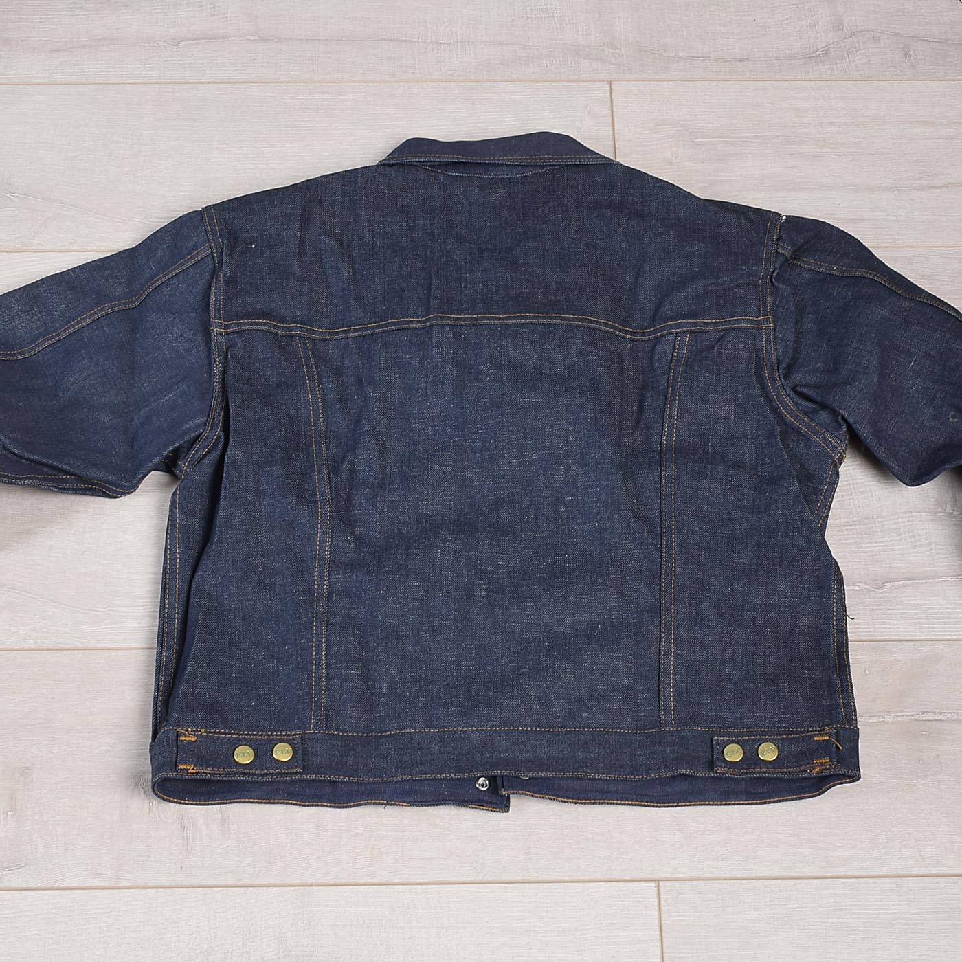 42 Mens 1970s NOS Selvedge Denim Indigo Cotton Jean Jacket Snap