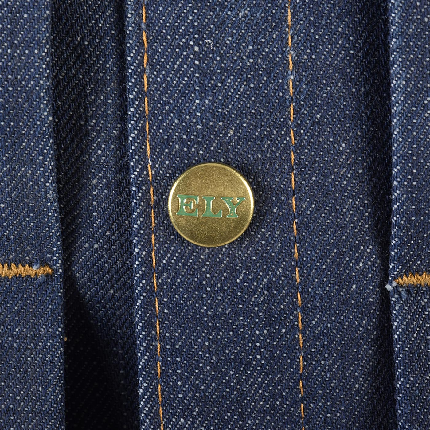 44 Mens NOS VTG 70s Selvedge Indigo Denim Jean Jacket Snap Front