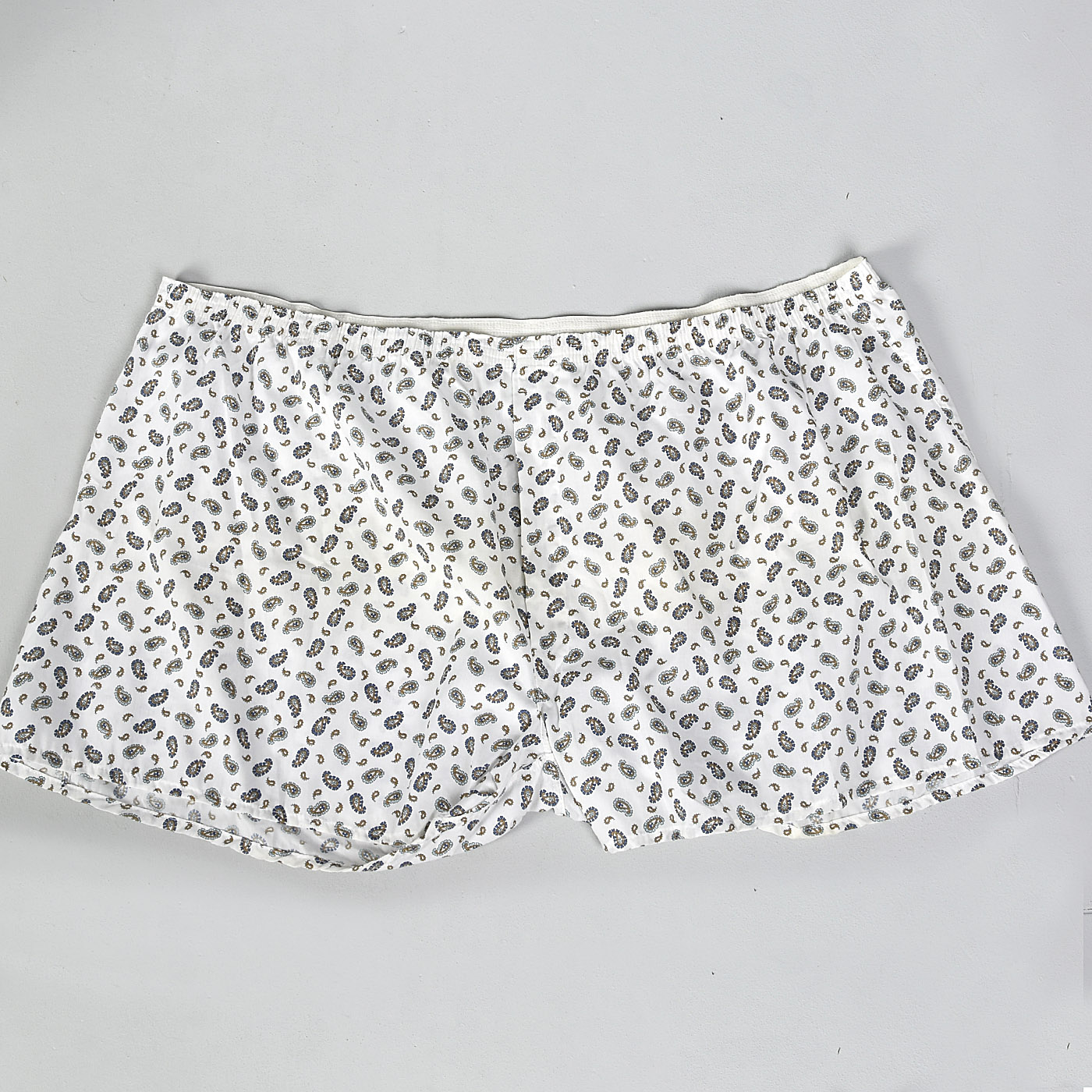 4XL 1970s Mens Paisley Boxer Shorts Cotton Blend VTG 70s Elastic Waist