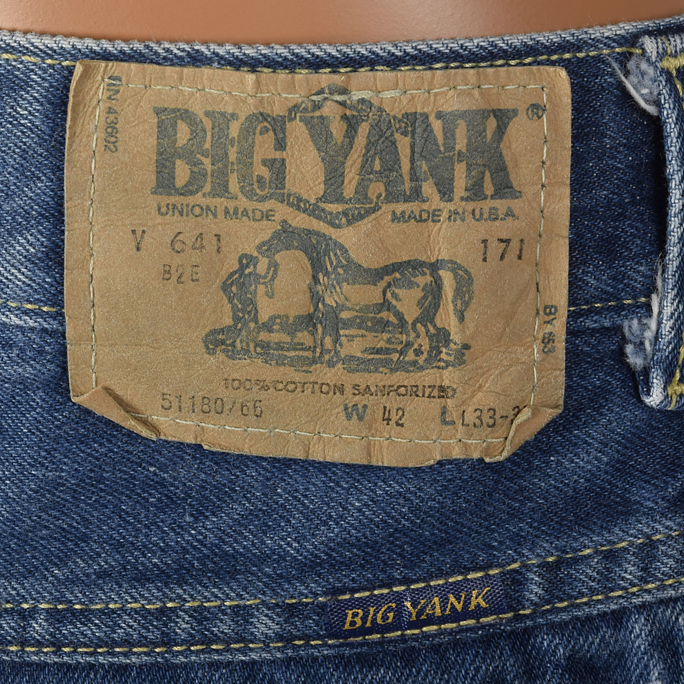 XL 1970s Big Yank Mens Workwear Jeans Dark Wash Straight Leg