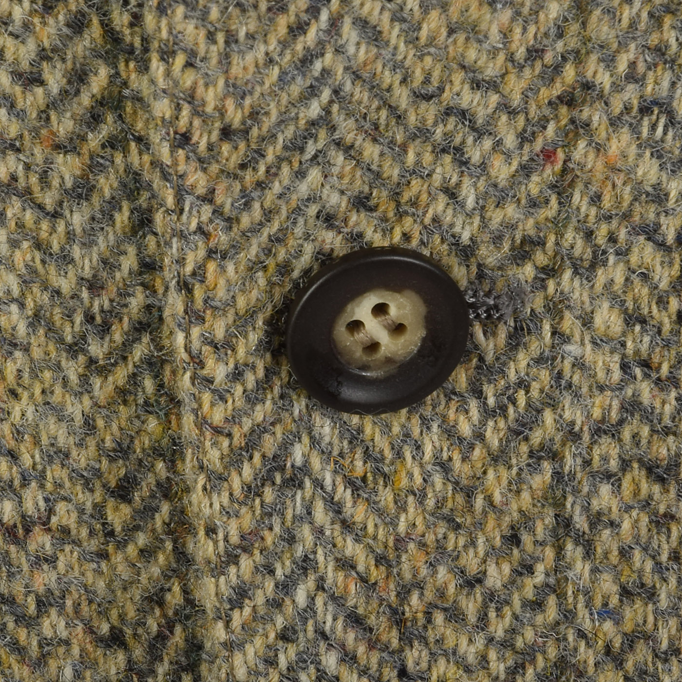 Large 41L 1970s Tan Tweed Suit Jacket Convertible Pocket Wide