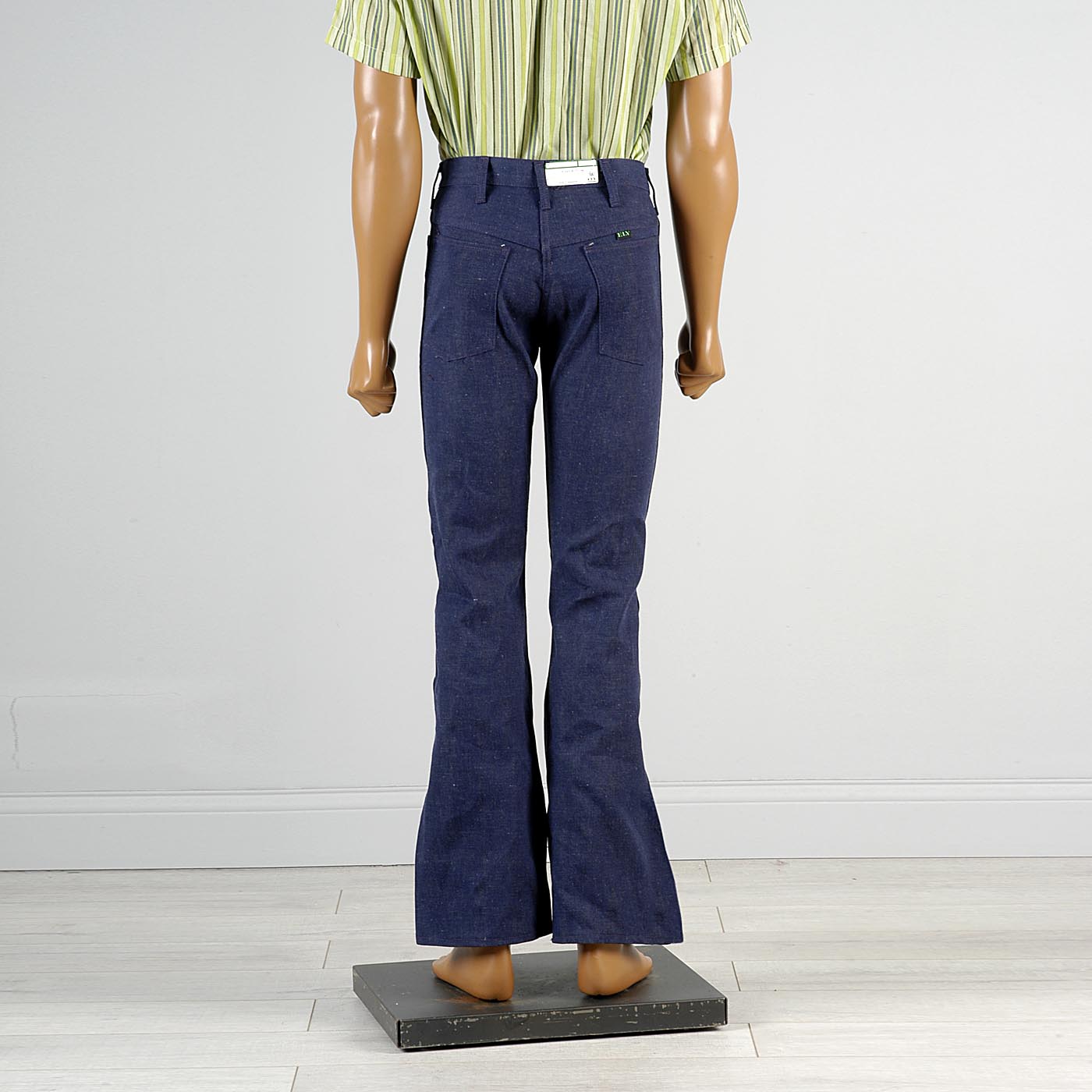 30x34 Mens NOS Sanforized High Rise Indigo Dark Denim Jeans Bell Bottoms 70s VTG | eBay