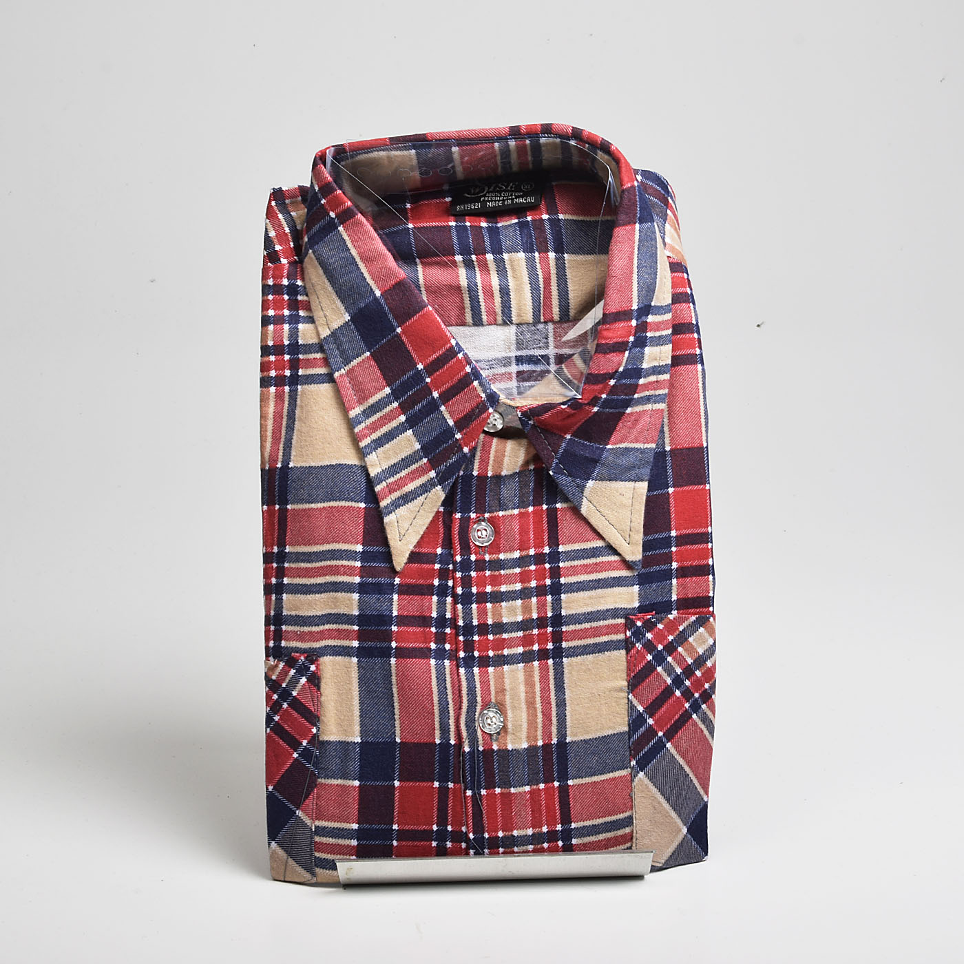 XL Mens Flannel Shirt Deadstock Cotton Green Plaid Hunting Camping