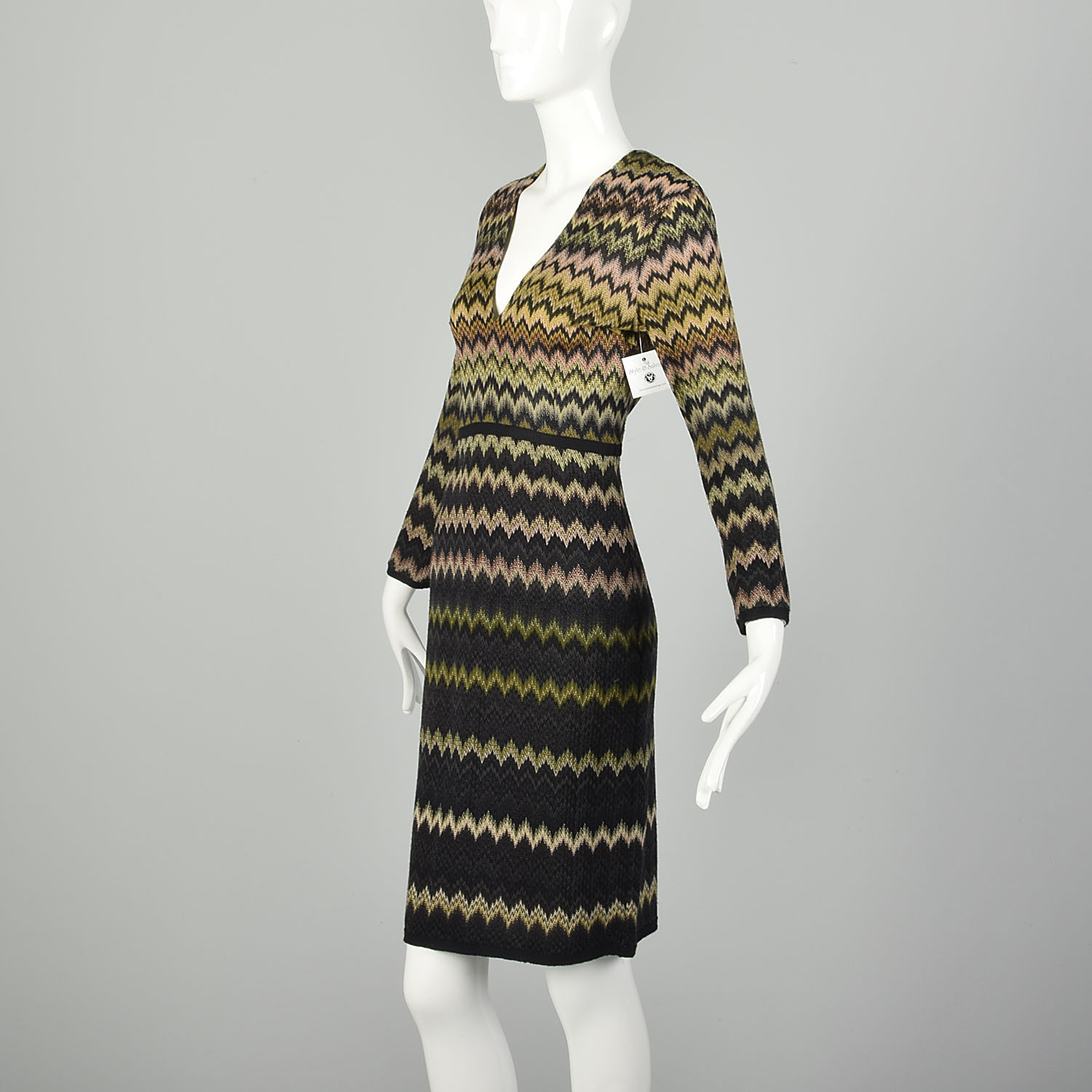 Small-Medium 1990s Zig-Zag Missoni Orange Label Dress