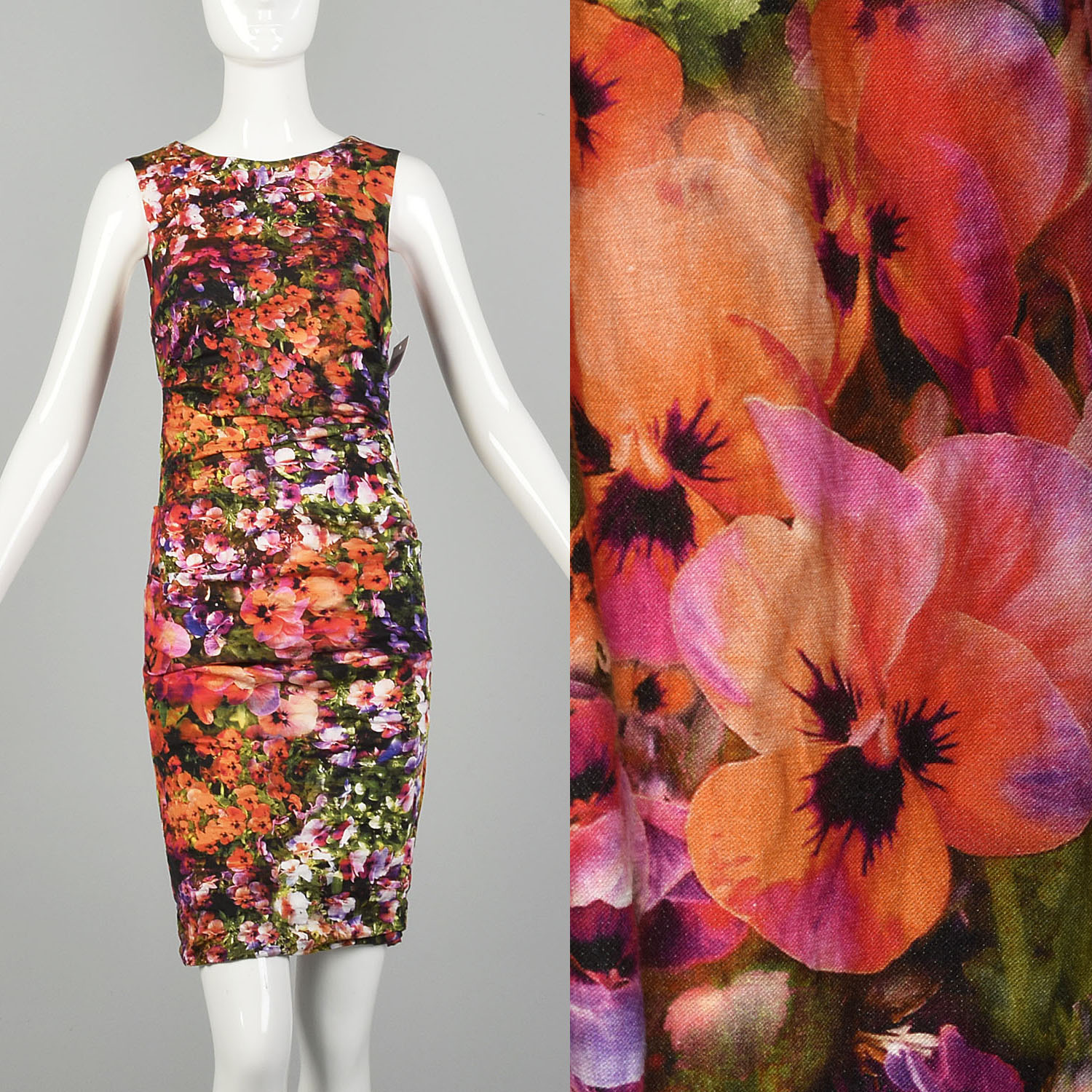XS Nicole Miller Artelier Floral Dress Summer Colorful