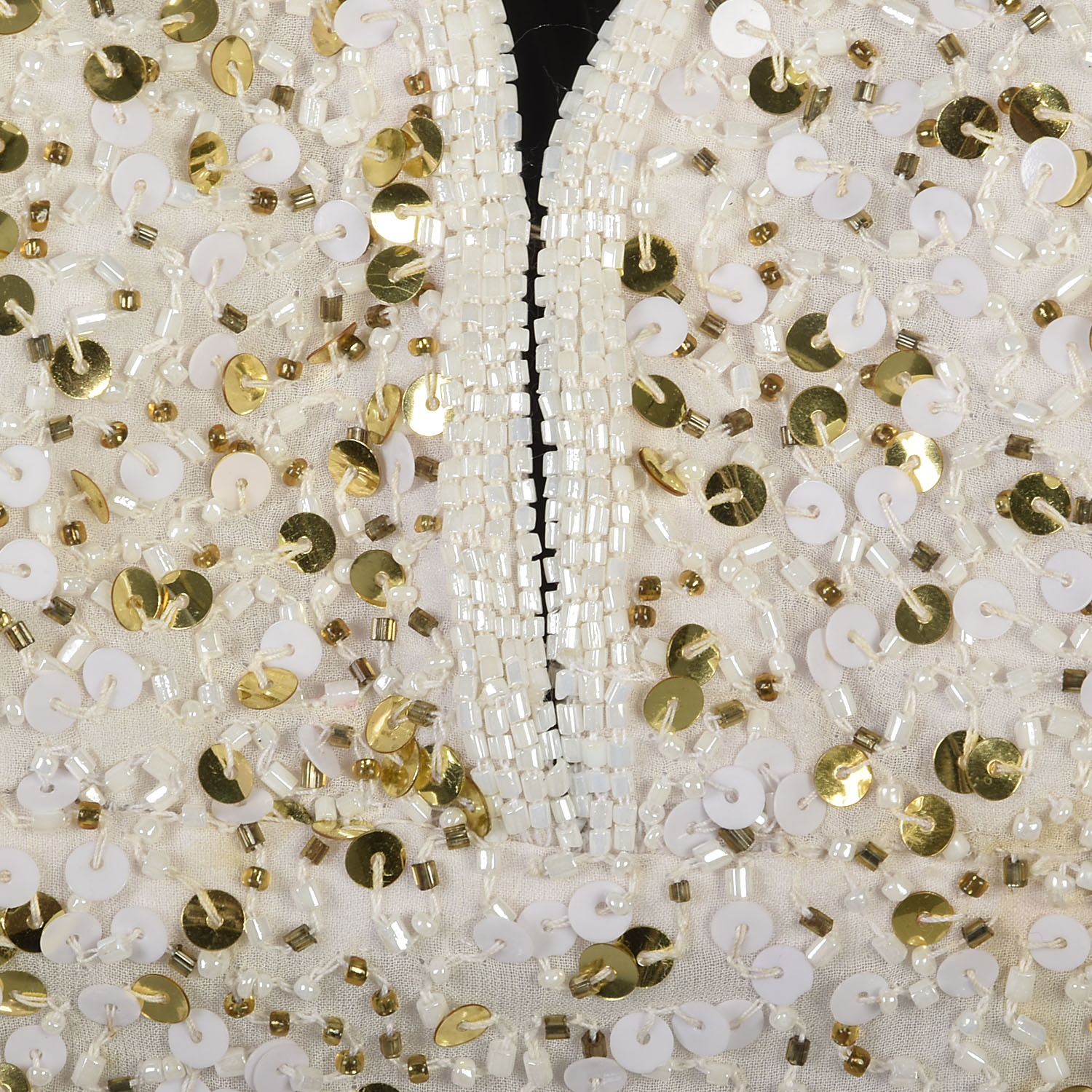 white and gold beaded prom dress Gold Sequin Appliqued White Spandex Long Prom Gown