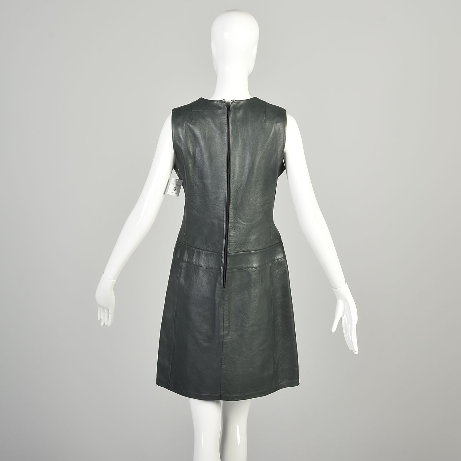 Large 1960s Green Leather Dress Mod Sheath Sleeveless Drop Waist Mini | eBay Large 1960s Green Leather Dress Mod Sheath Sleeveless Drop Waist Mini | eBay