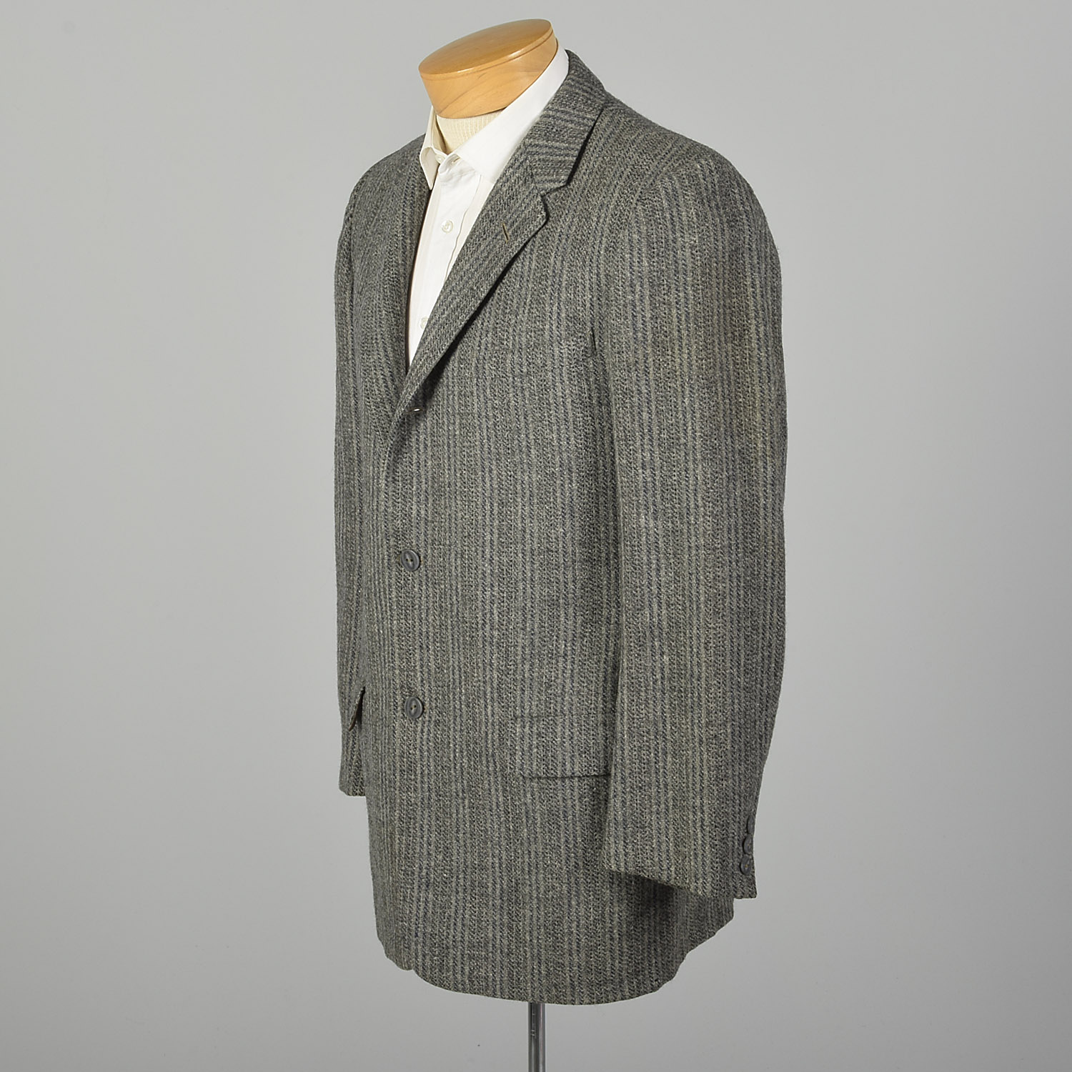 1950s Mens Wool Tweed Jacket Gray Stripe Blazer VTG 50s | eBay