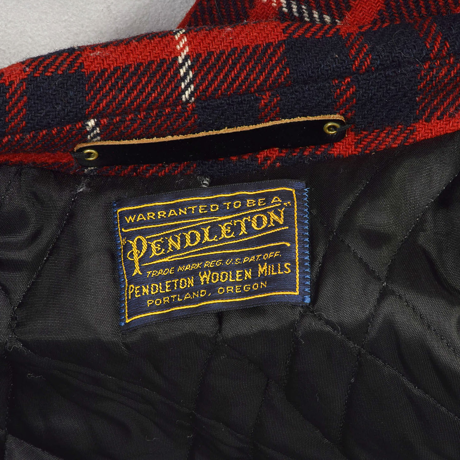 46L Large 1950s Red Plaid Coat Lumberjack Pendleton Wool Lined