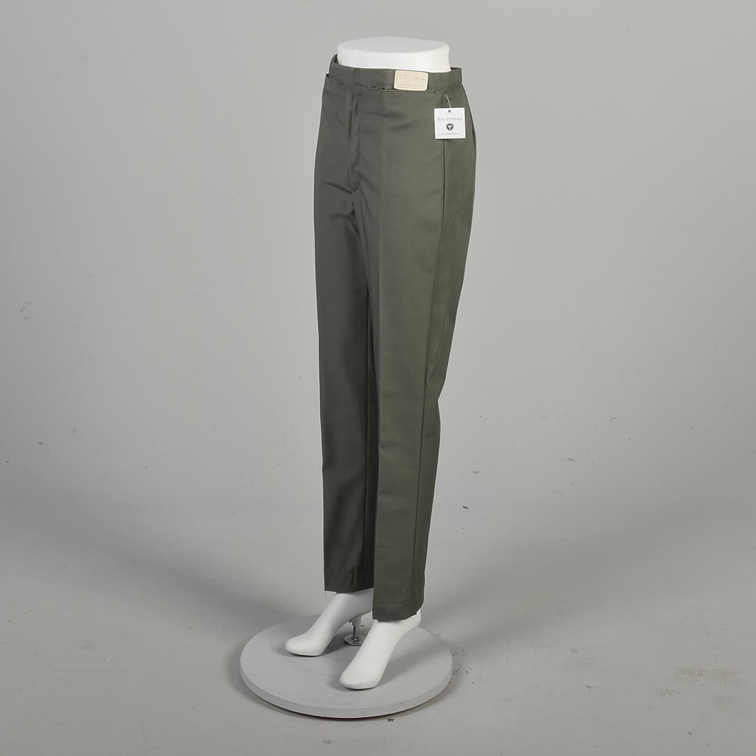 Small 1960s Deadstock Pant Gabardine Sanforized Cotton Tapered Leg
