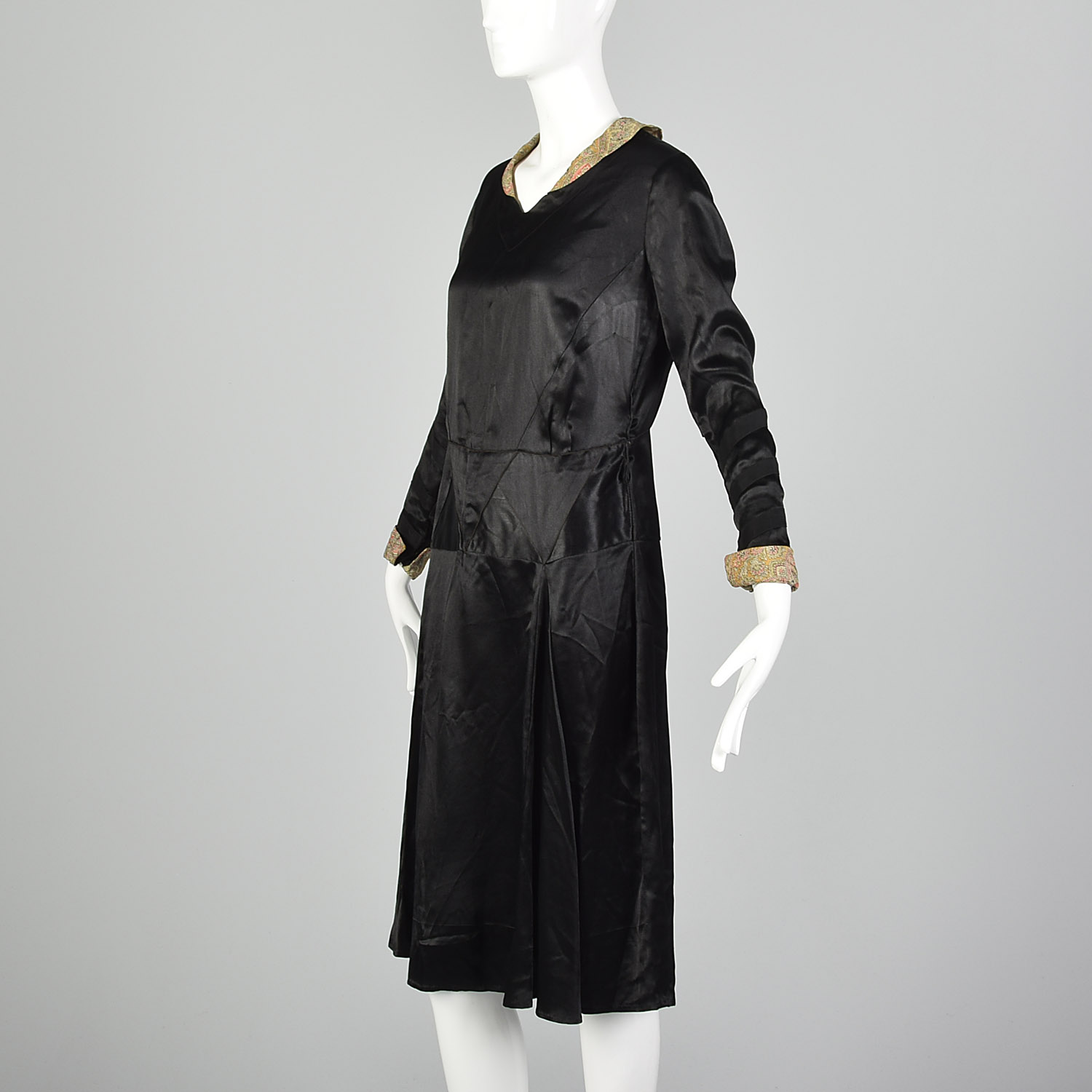 satin 1920s dress 1920s Champagne Satin Wedding Gown Sleeveless Silk Dress at 1stDibs