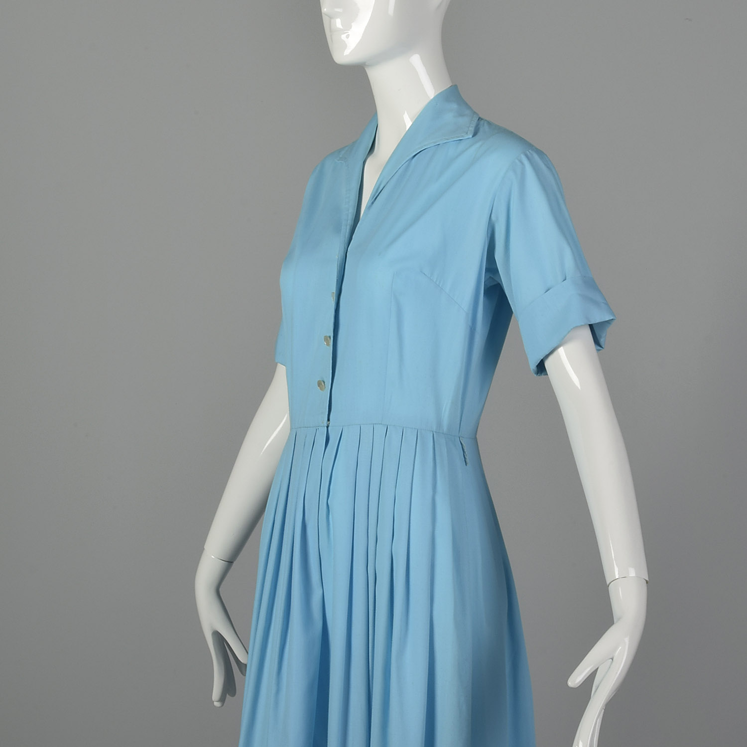 M 1960s Blue Dress Lightweight Aqua Summer Sundress