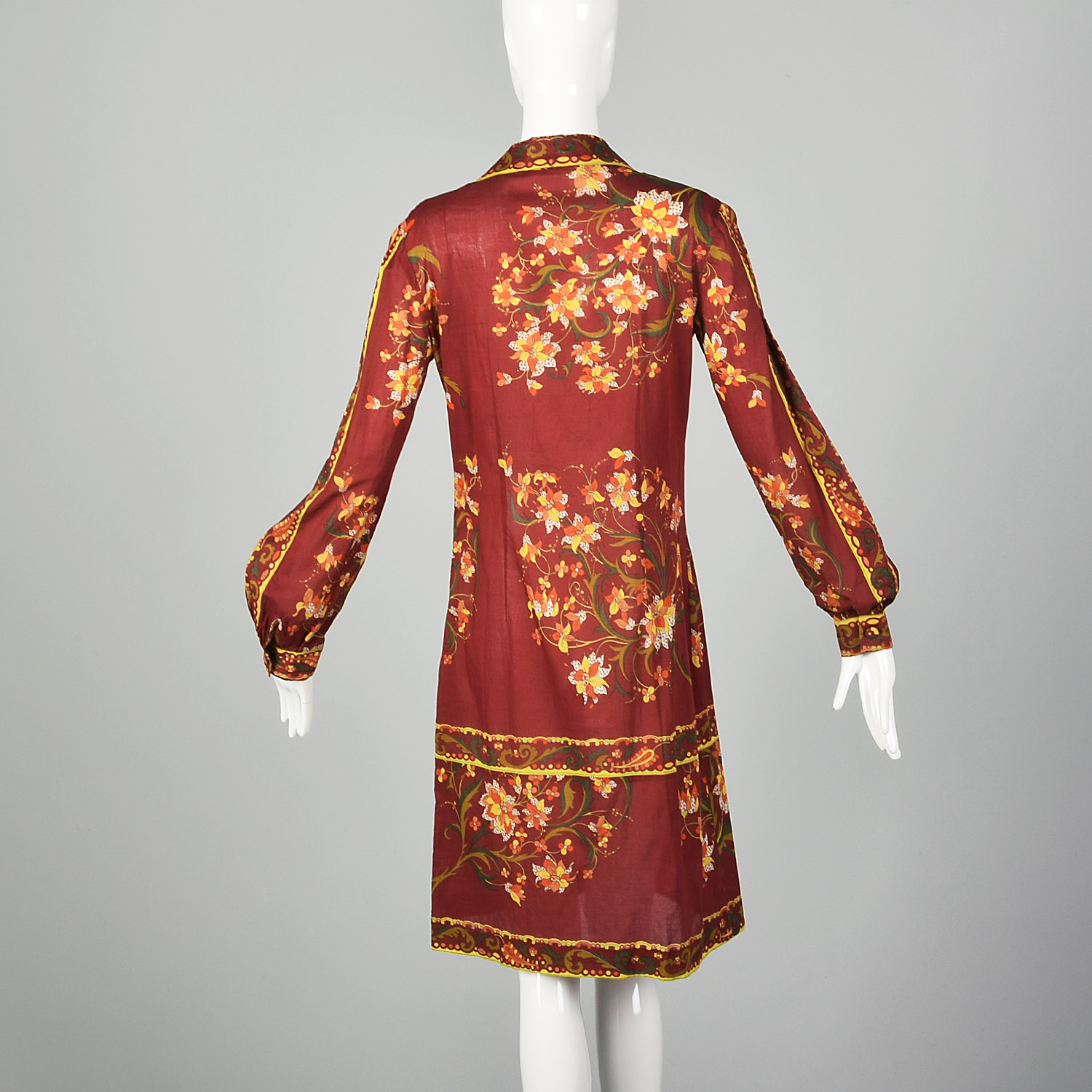 S Emilio Pucci Dress 1960s Red Floral Paisley Printed Tunic