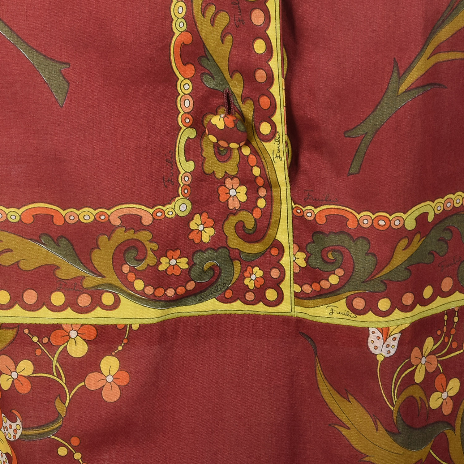 EMILIO PUCCI 赤柄　スカート S Emilio Pucci Dress 1960s Red Floral Paisley Printed Tunic