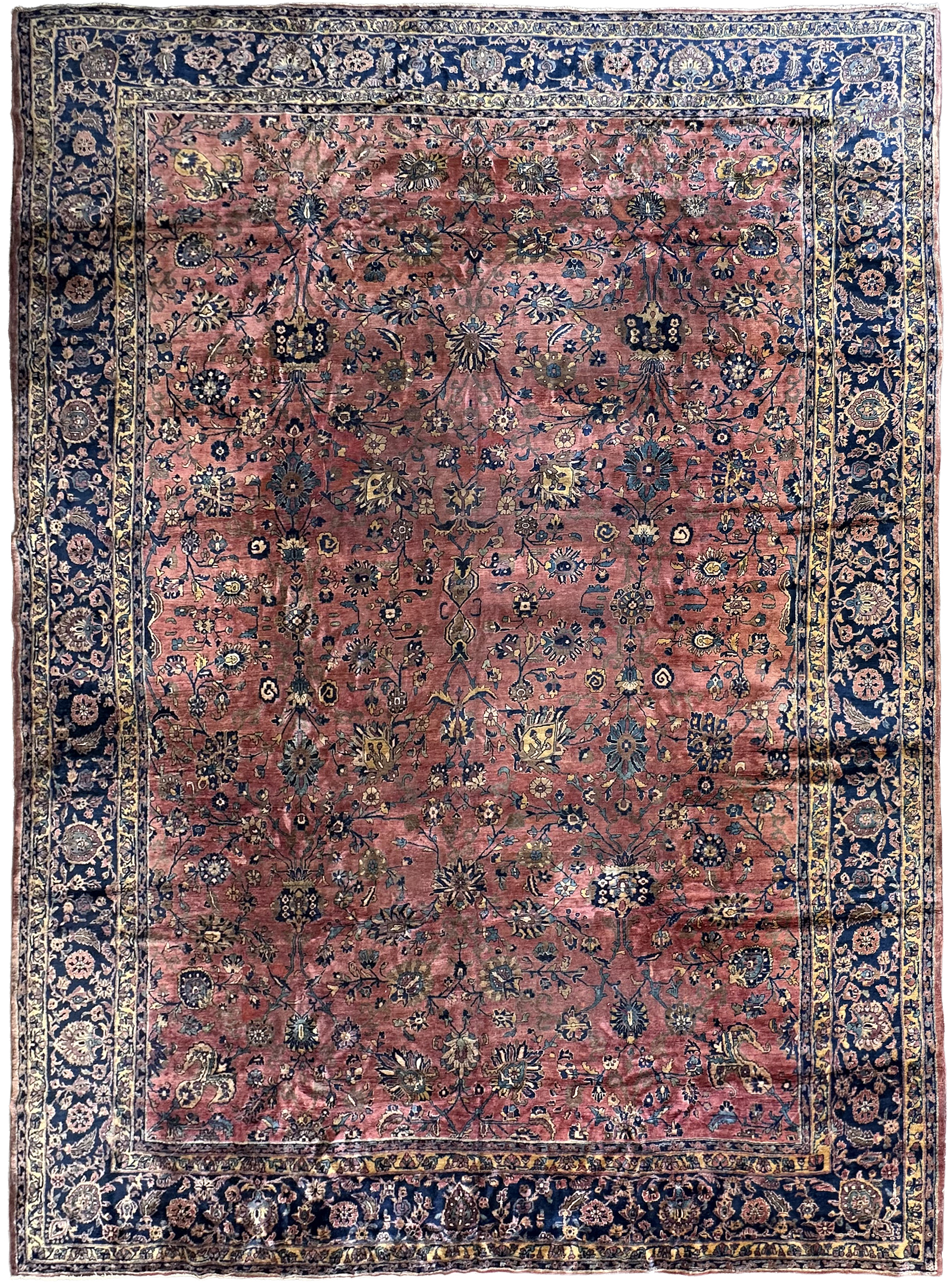 13×17 Antique Agra Rug Fine Weave 386cm x 503cm Circa 1890