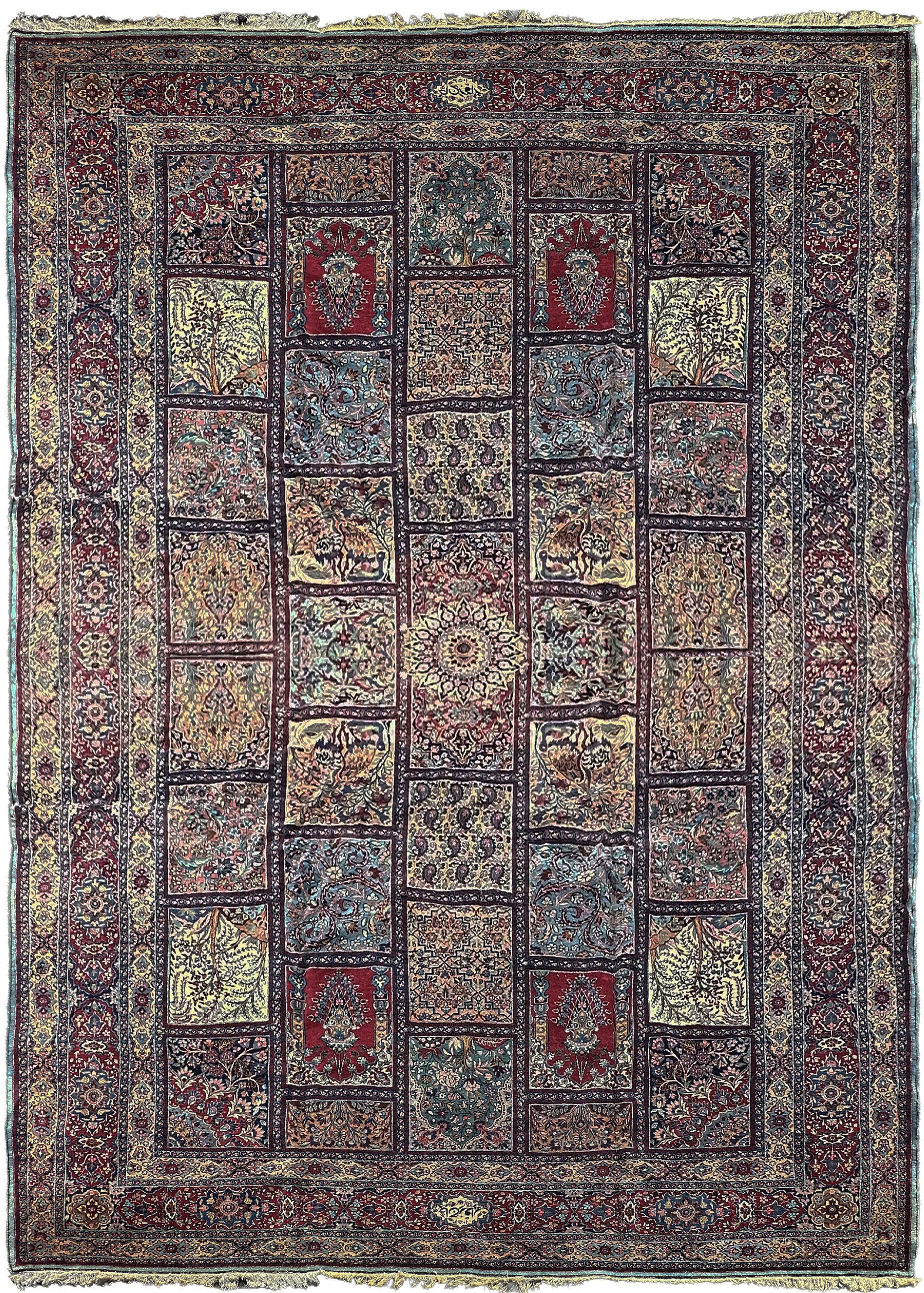 12×19 Antique Indian Agra Rug Fine Signed 366cm x 561cm Circa 1890