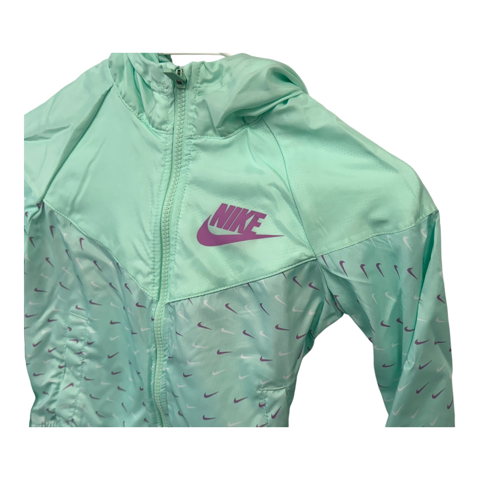 Nike Windrunner Big Kids Girls Teal Full-Zip Windbreaker Jacket (DM8234-379) - Picture 7 of 12