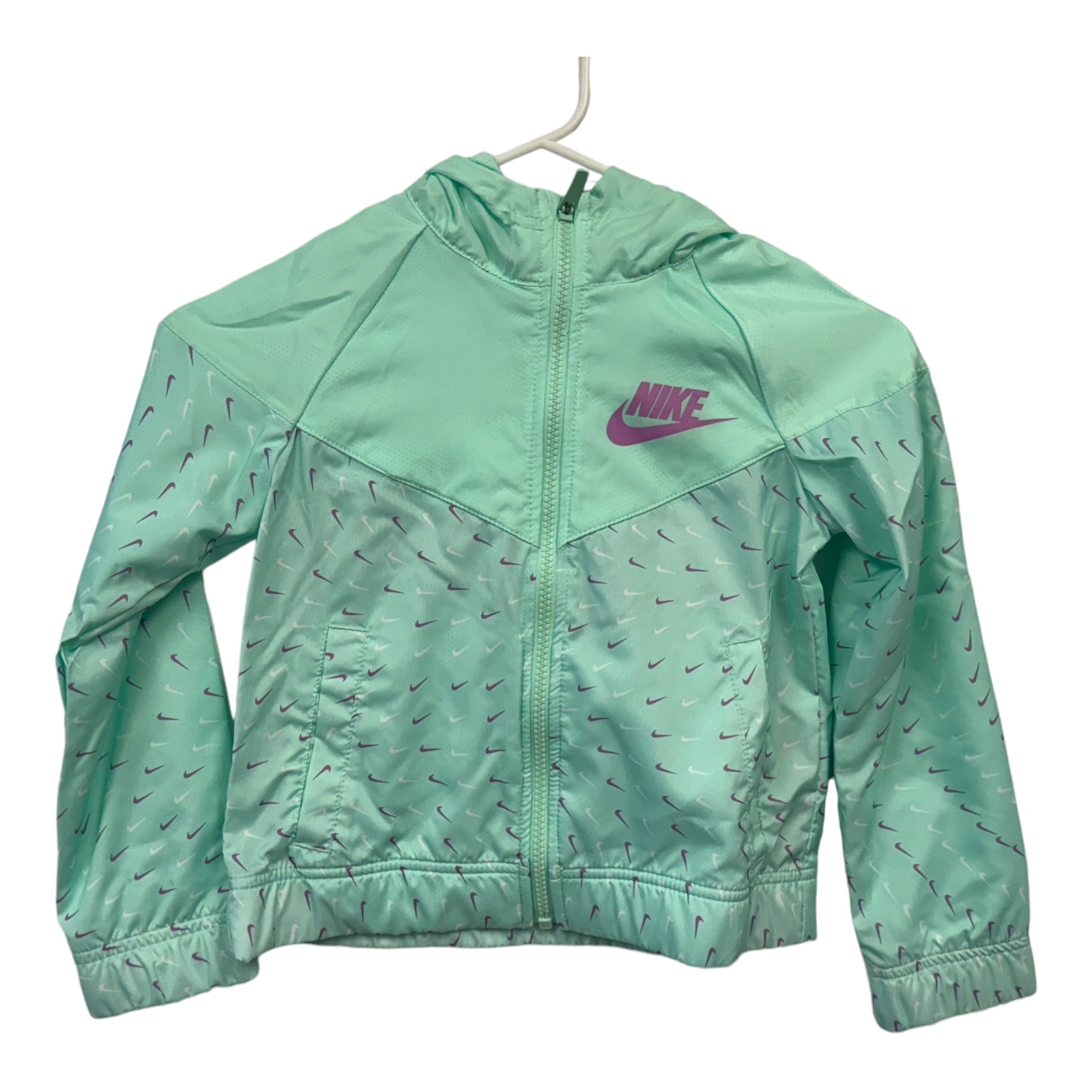 Nike Windrunner Big Kids Girls Teal Full-Zip Windbreaker Jacket (DM8234-379) - Picture 9 of 12