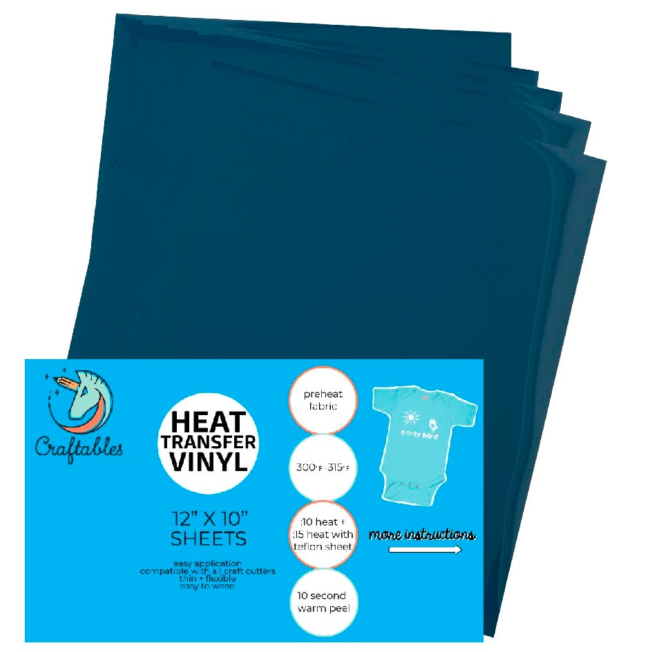 (1) Iron On Vinyl Sheet, Heat Transfer Vinyl for Cricut, Silhouette | Craftables