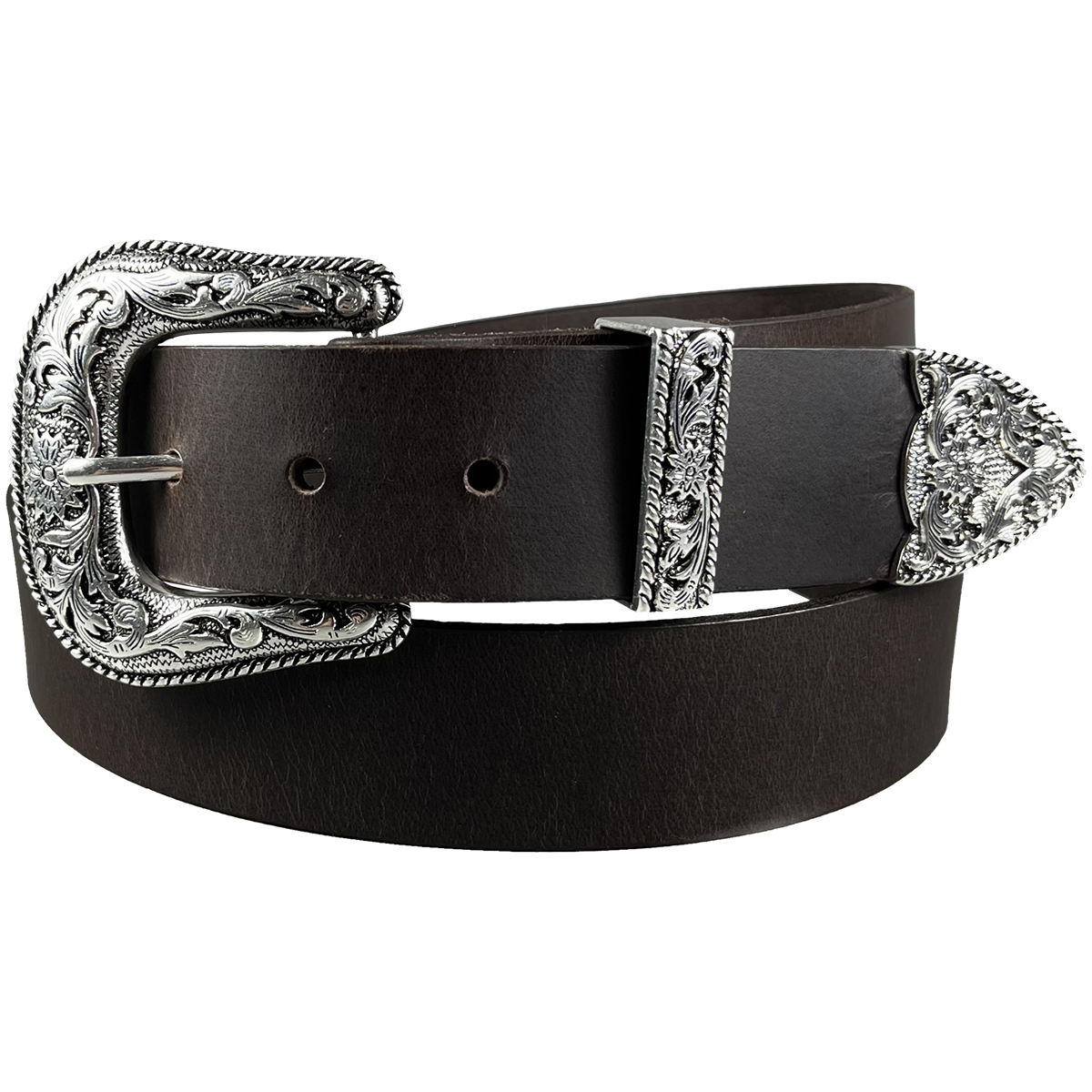 Cinturón de cuero estilo occidental marrón de 1,5" (38 mm) hecho a mano en Canadá por Zelikovitz - Imagen 12 de 18