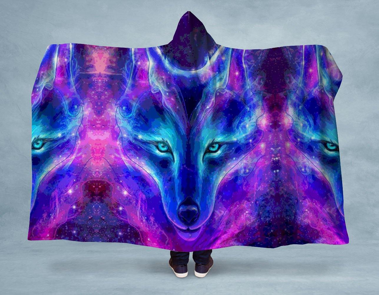 wolf hooded blanket