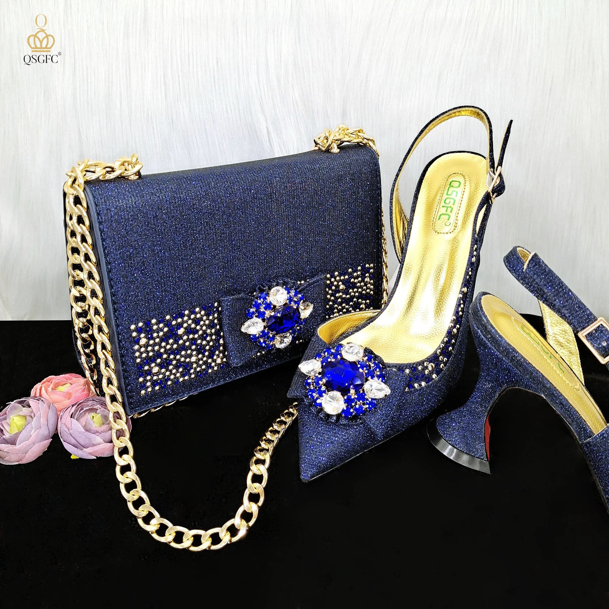 Elegant Set Pointed Toe Shoes And Bag Set QW321 | eBay